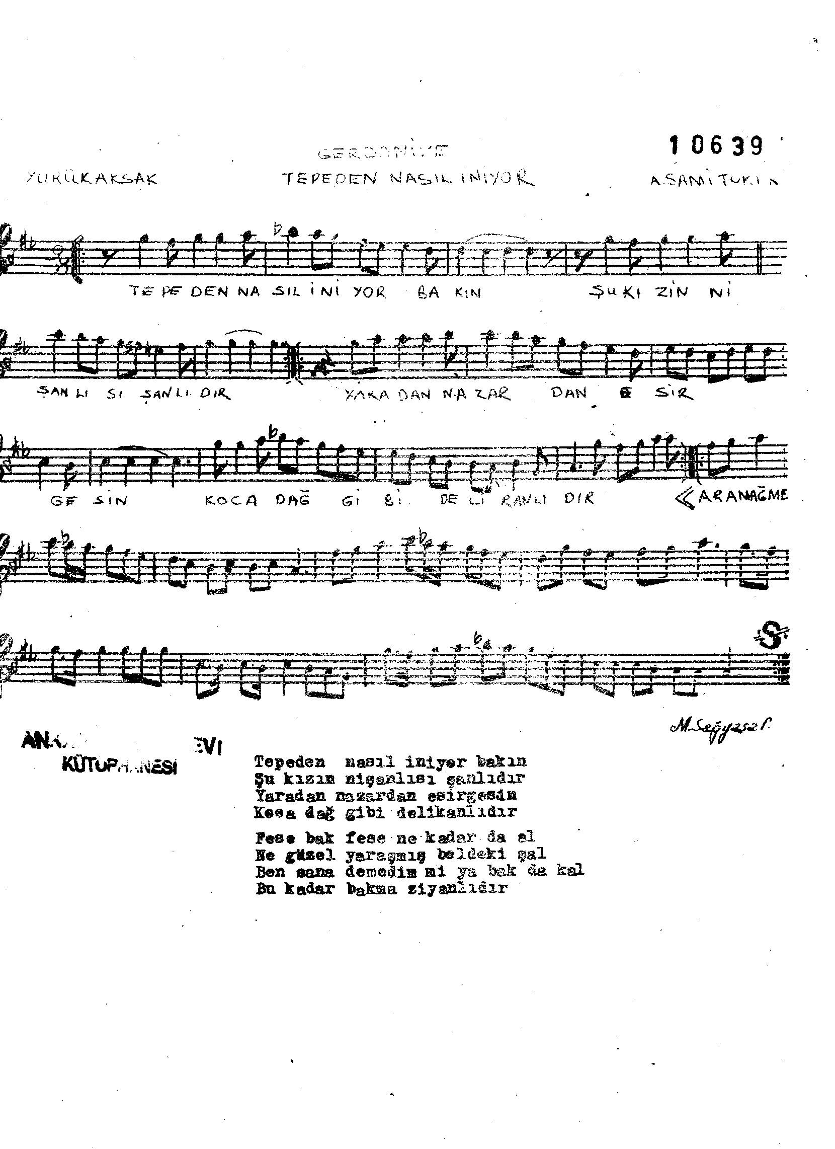 Gerdâniye - Şarkı - Arif Sami Toker - Sayfa 1