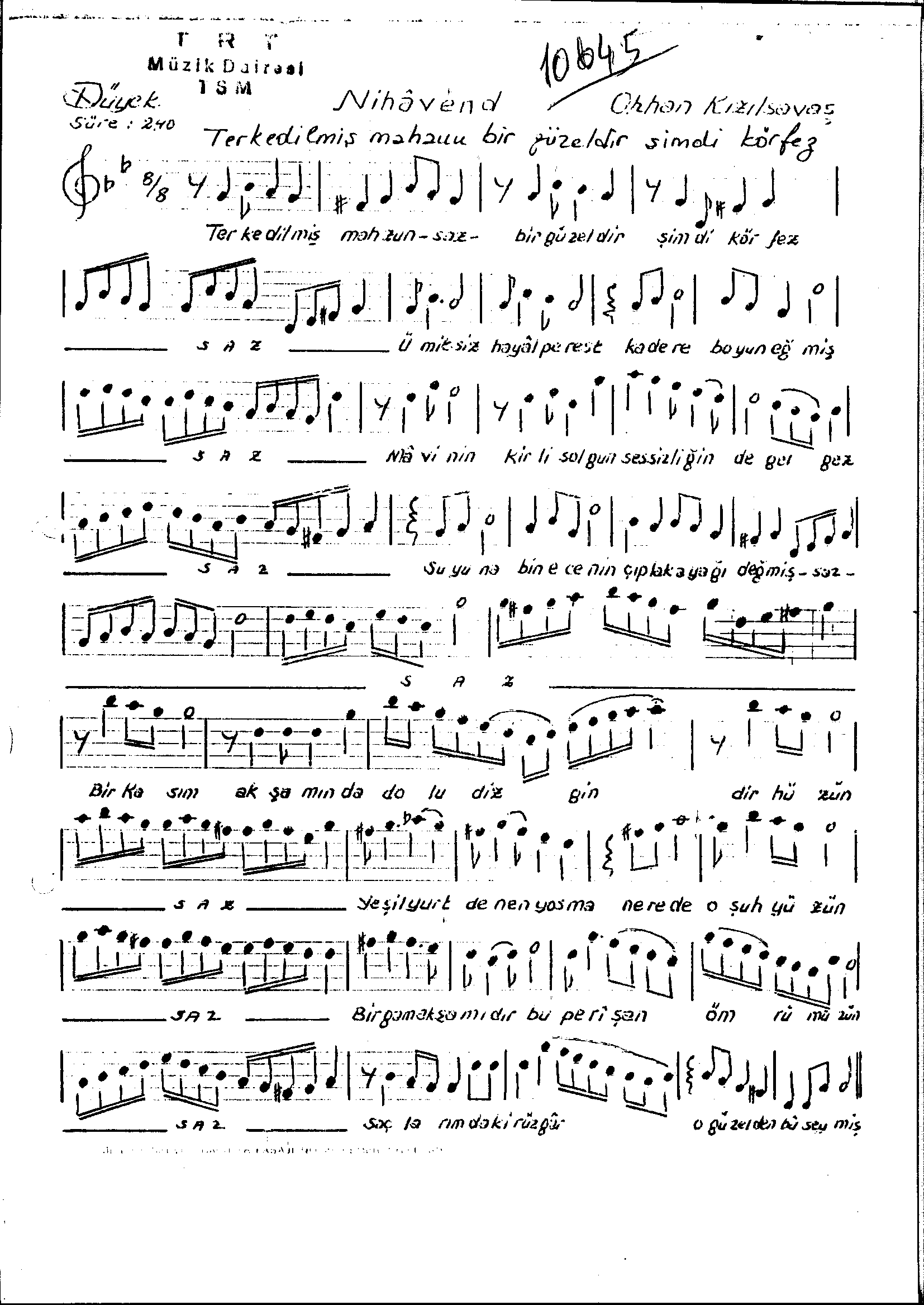 Nihâvend - Şarkı - Orhan Kızılsavaş - Sayfa 1
