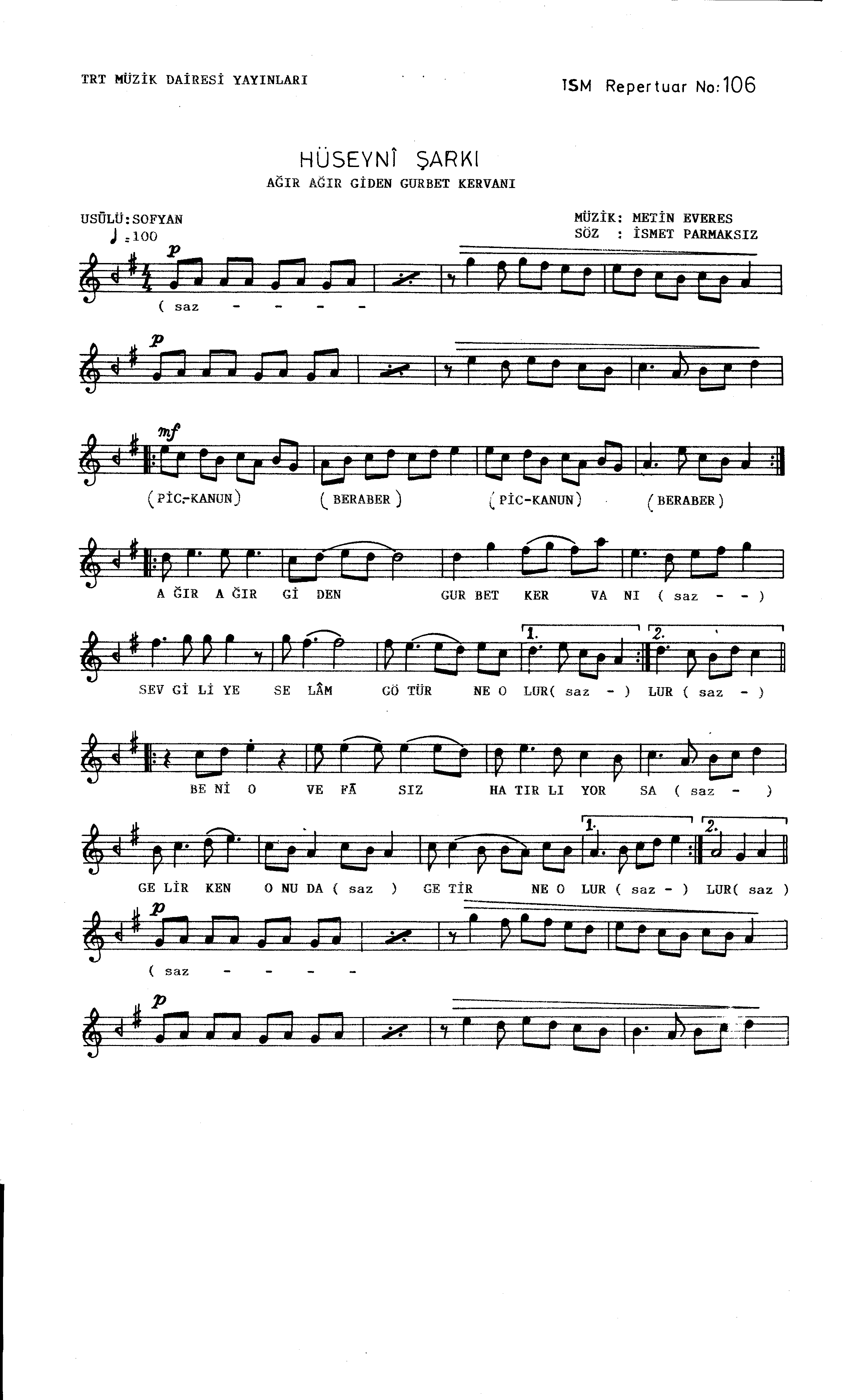 Hüseynî - Şarkı - Metin Everes - Sayfa 1
