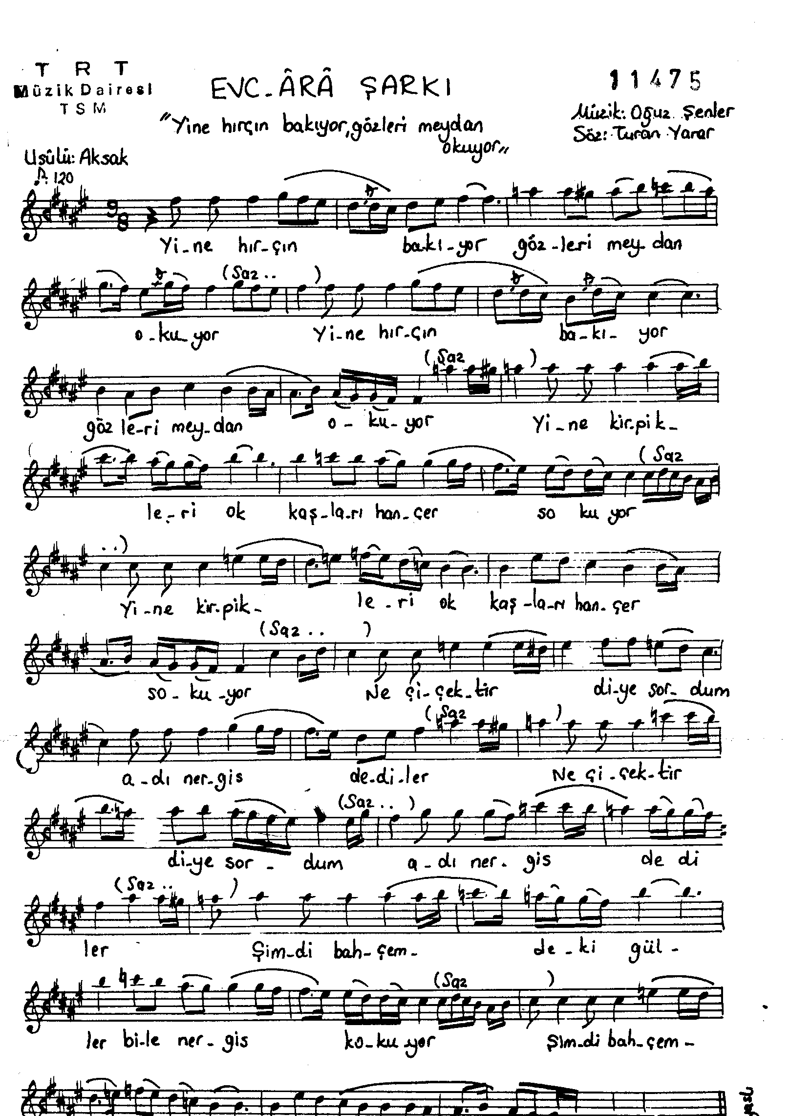 Evc-Ârâ - Şarkı - Oğuz Şenler - Sayfa 1
