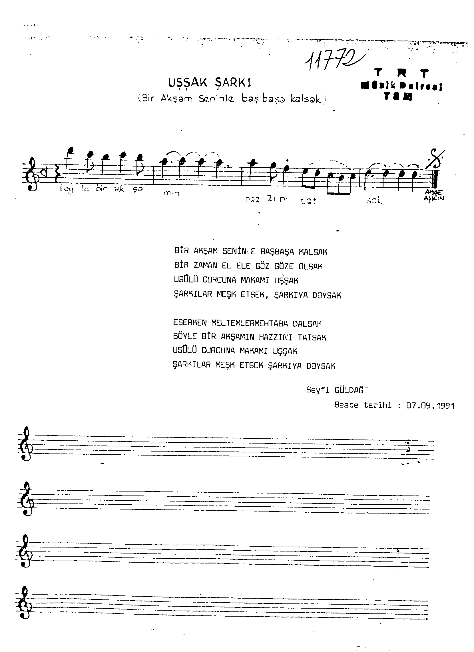 Uşşak - Şarkı - Seyfi Güldağı - Sayfa 2