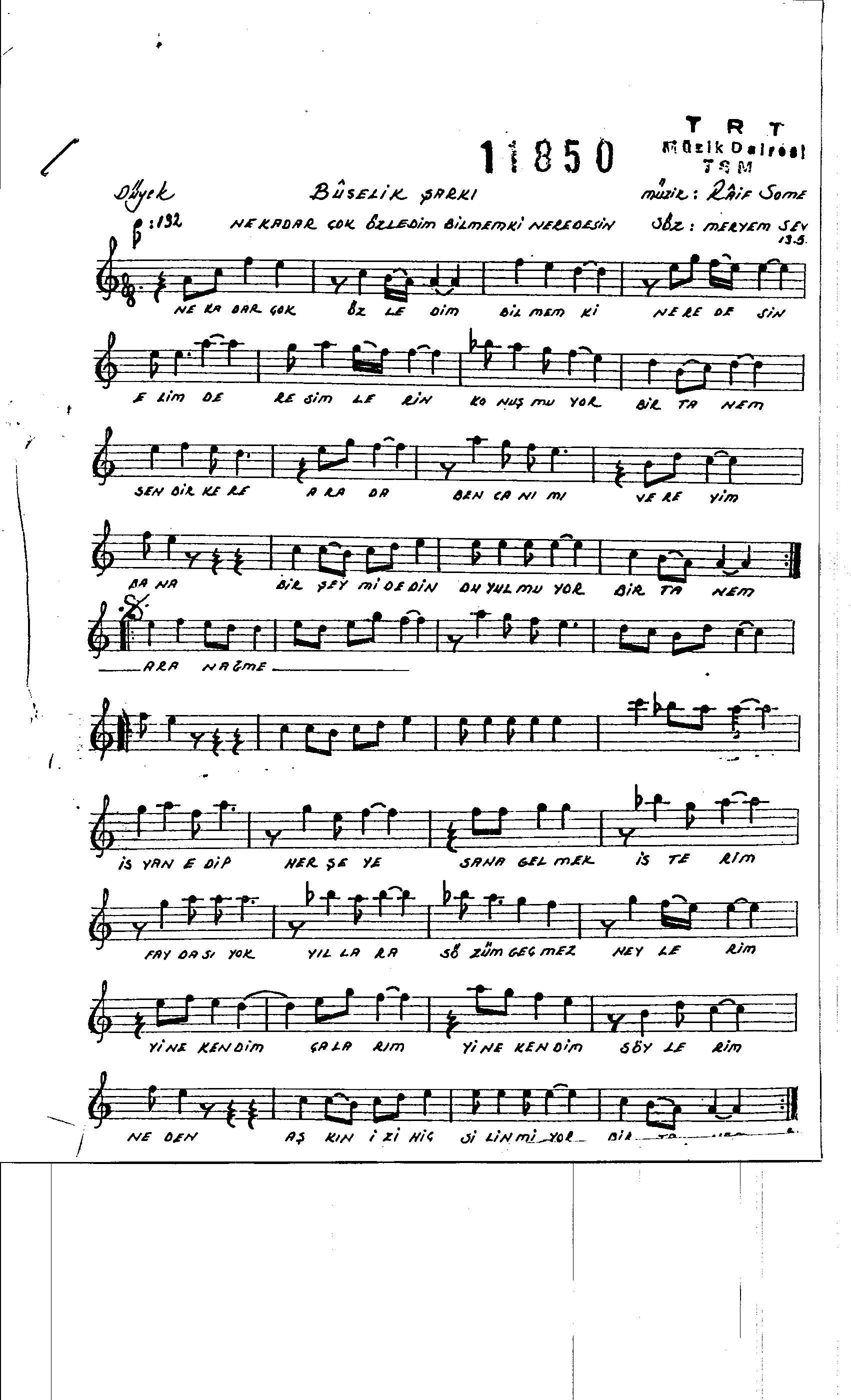 Bûselik - Şarkı - Râif Somer - Sayfa 1