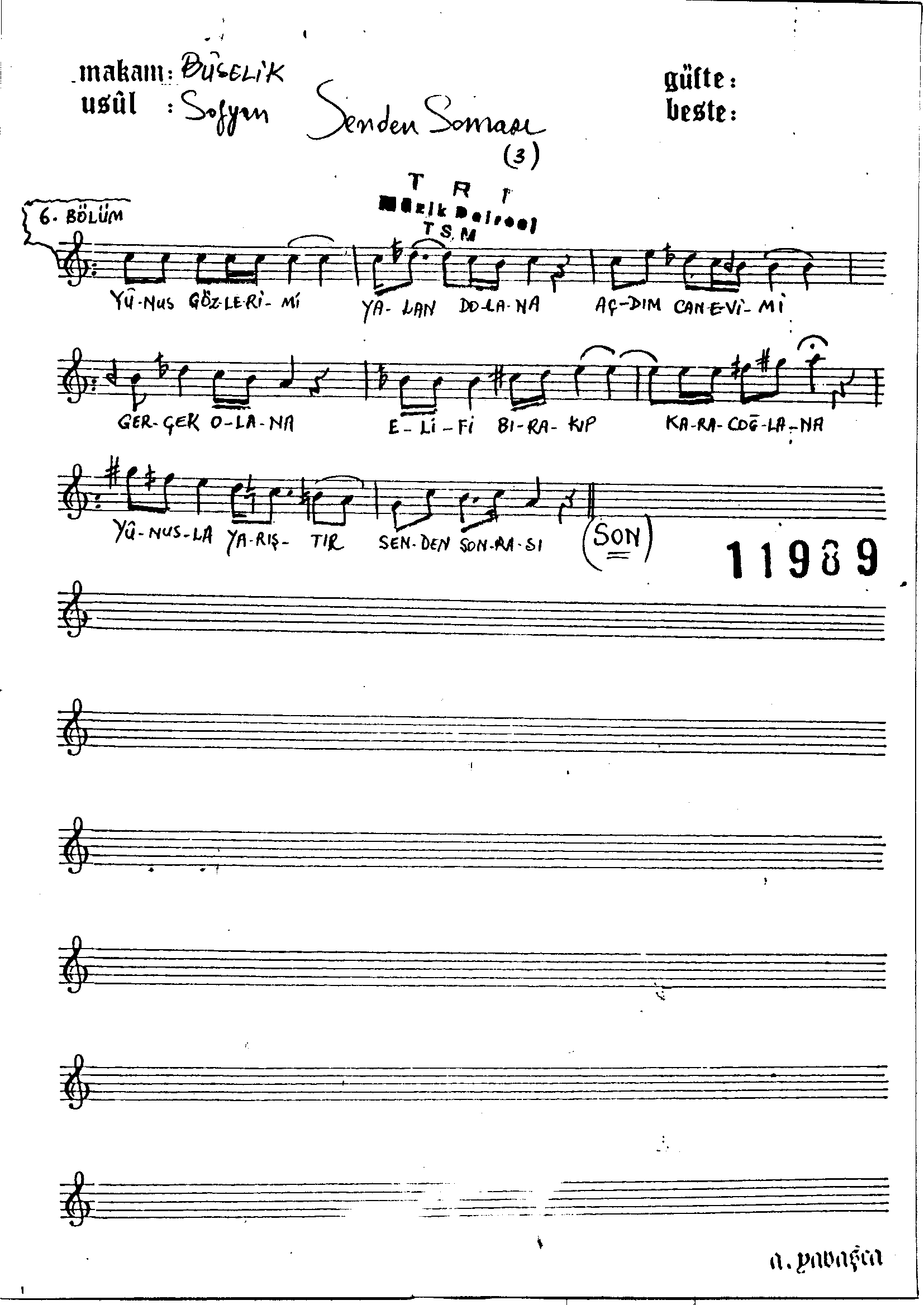 Bûselik - Şarkı - Alâeddin Yavaşça - Sayfa 3