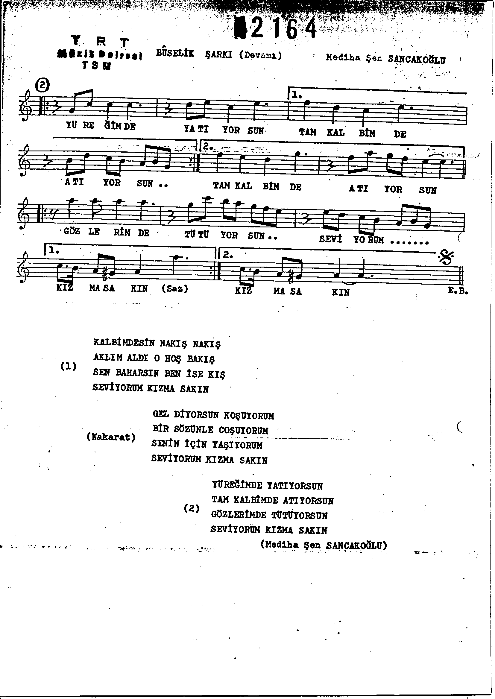 Bûselik - Şarkı - Mediha Şen Sancakoğlu - Sayfa 2