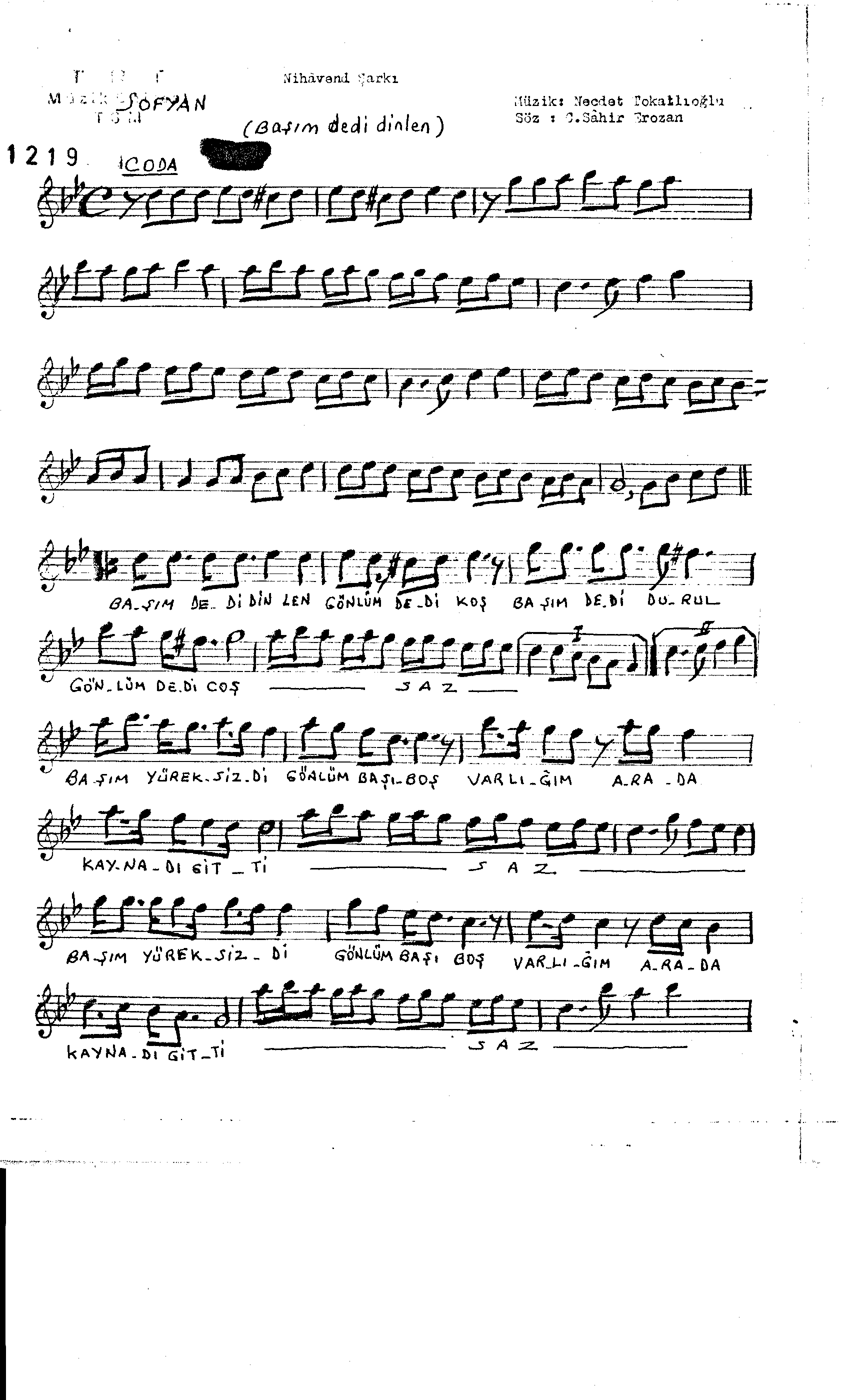 Nihâvend - Şarkı - Necdet Tokatlıoğlu - Sayfa 1