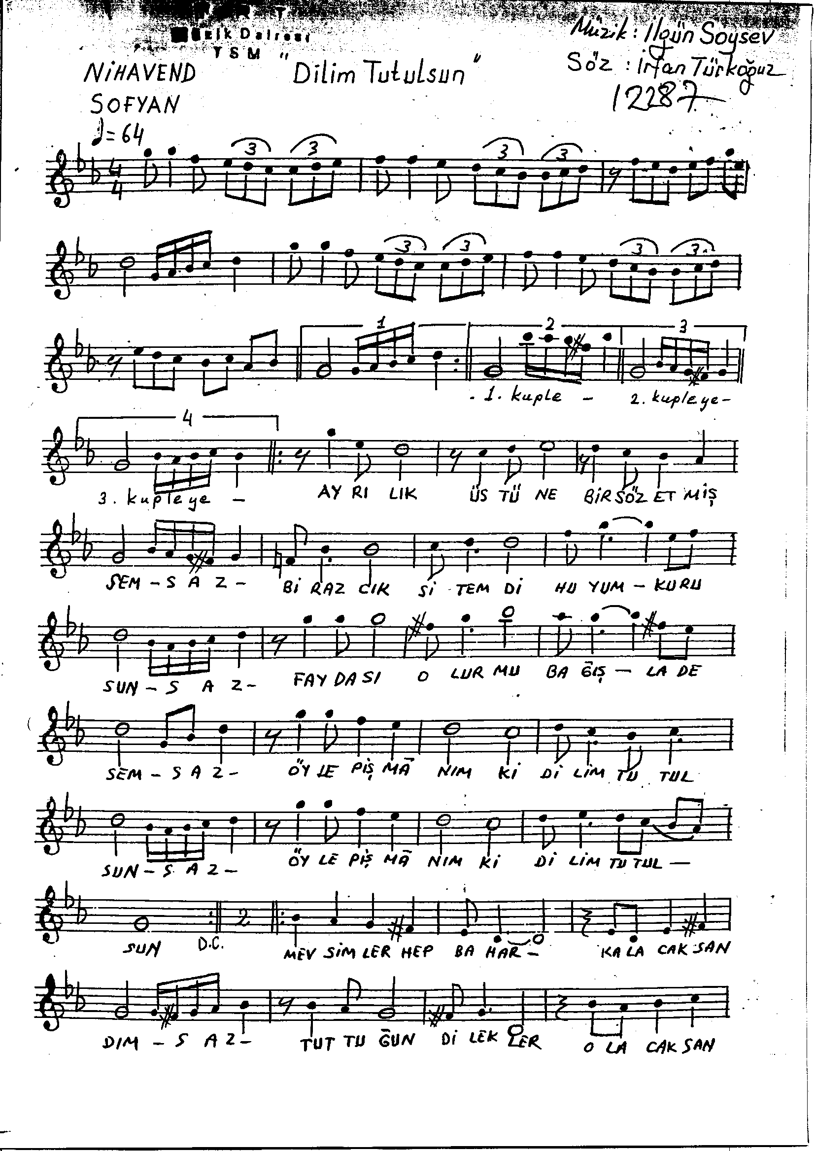 Nihâvend - Şarkı - İlgün Soysev - Sayfa 1