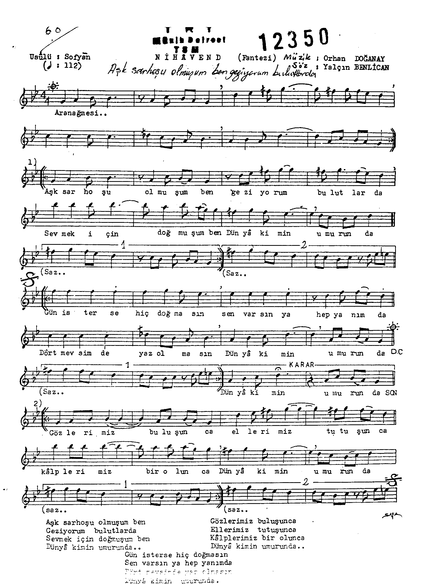 Nihâvend - Şarkı - Orhan Doğanay - Sayfa 1