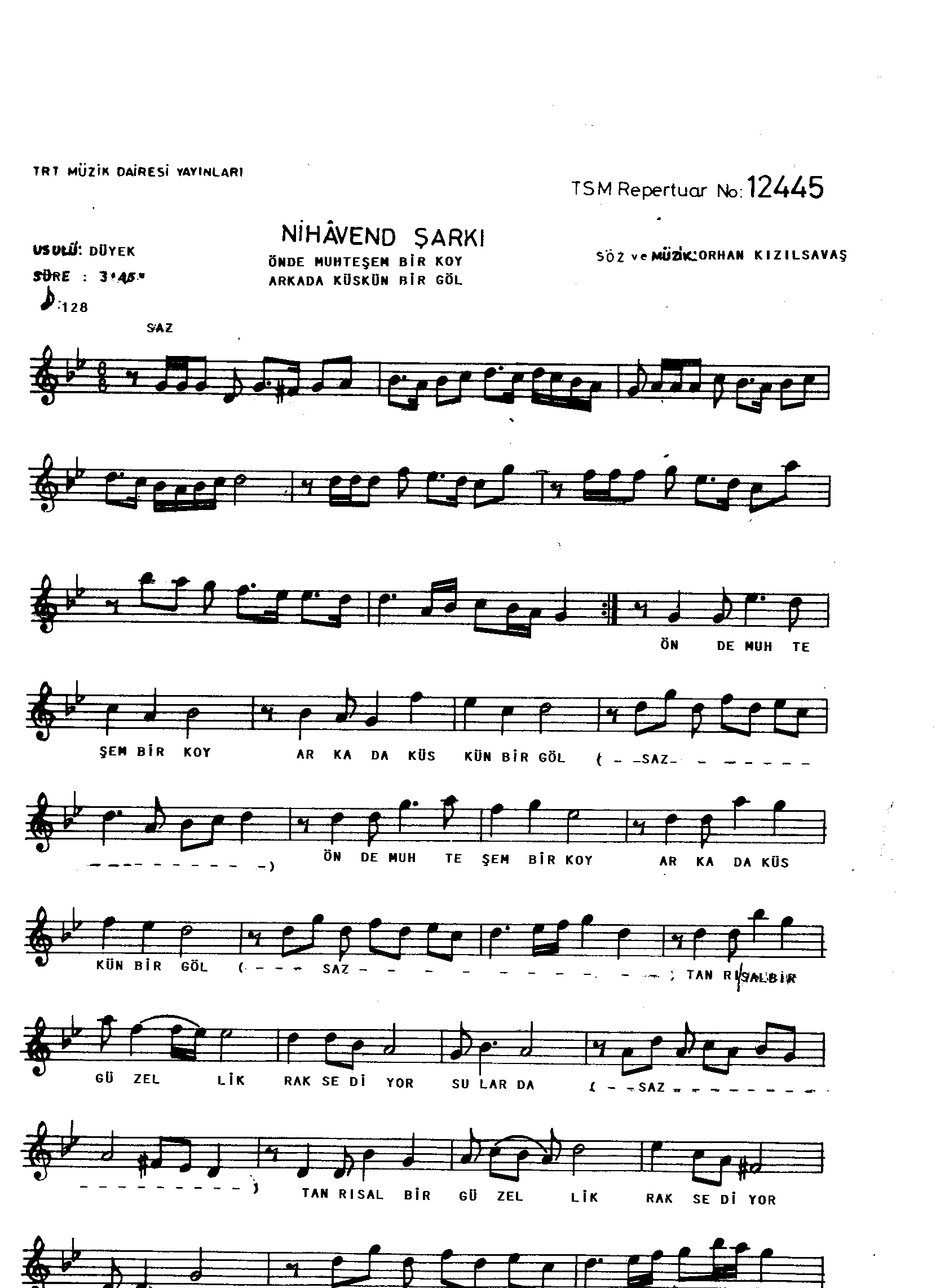 Nihâvend - Şarkı - Orhan Kızılsavaş - Sayfa 1