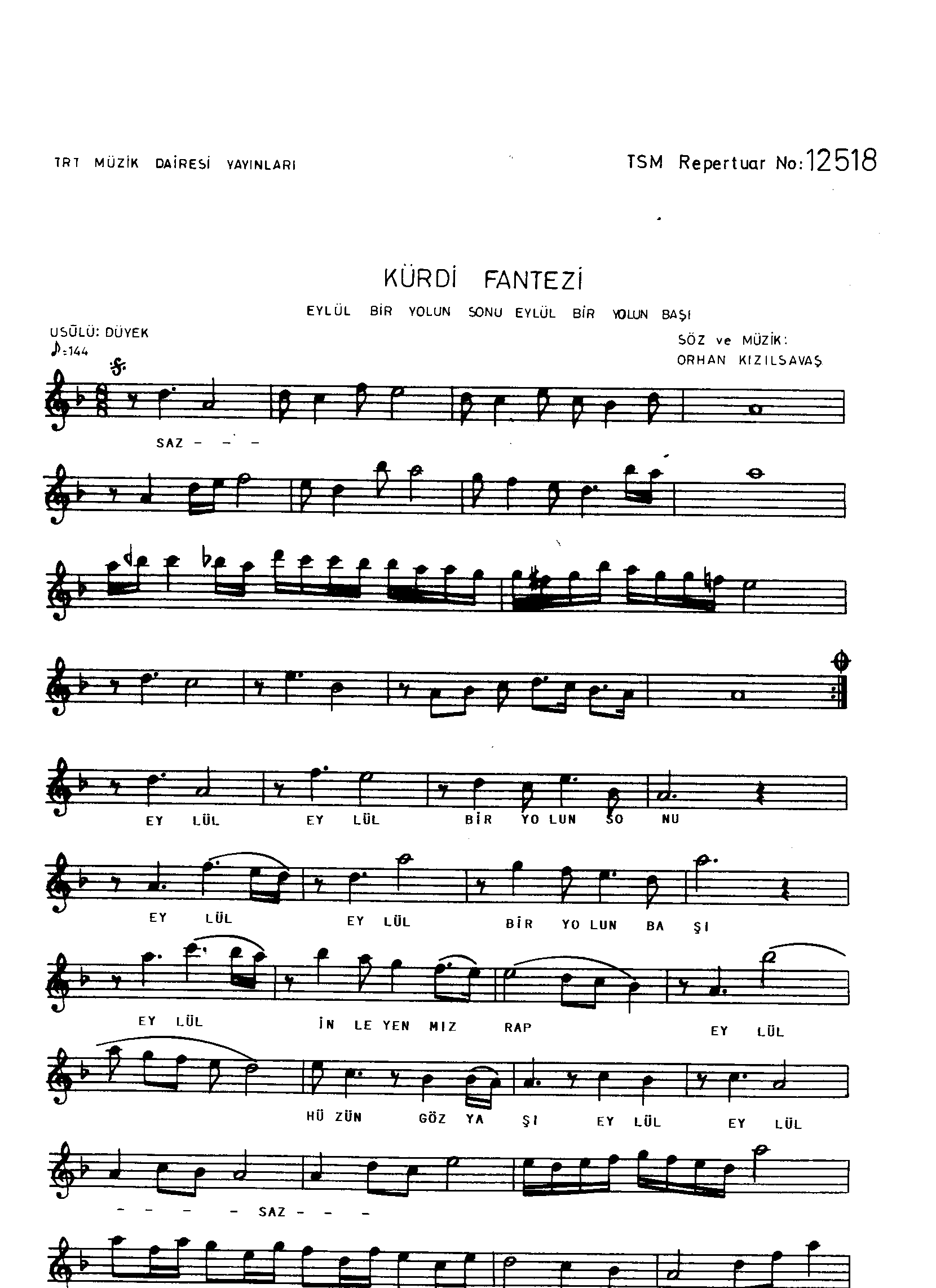 Kürdi - Şarkı - Orhan Kızılsavaş - Sayfa 1
