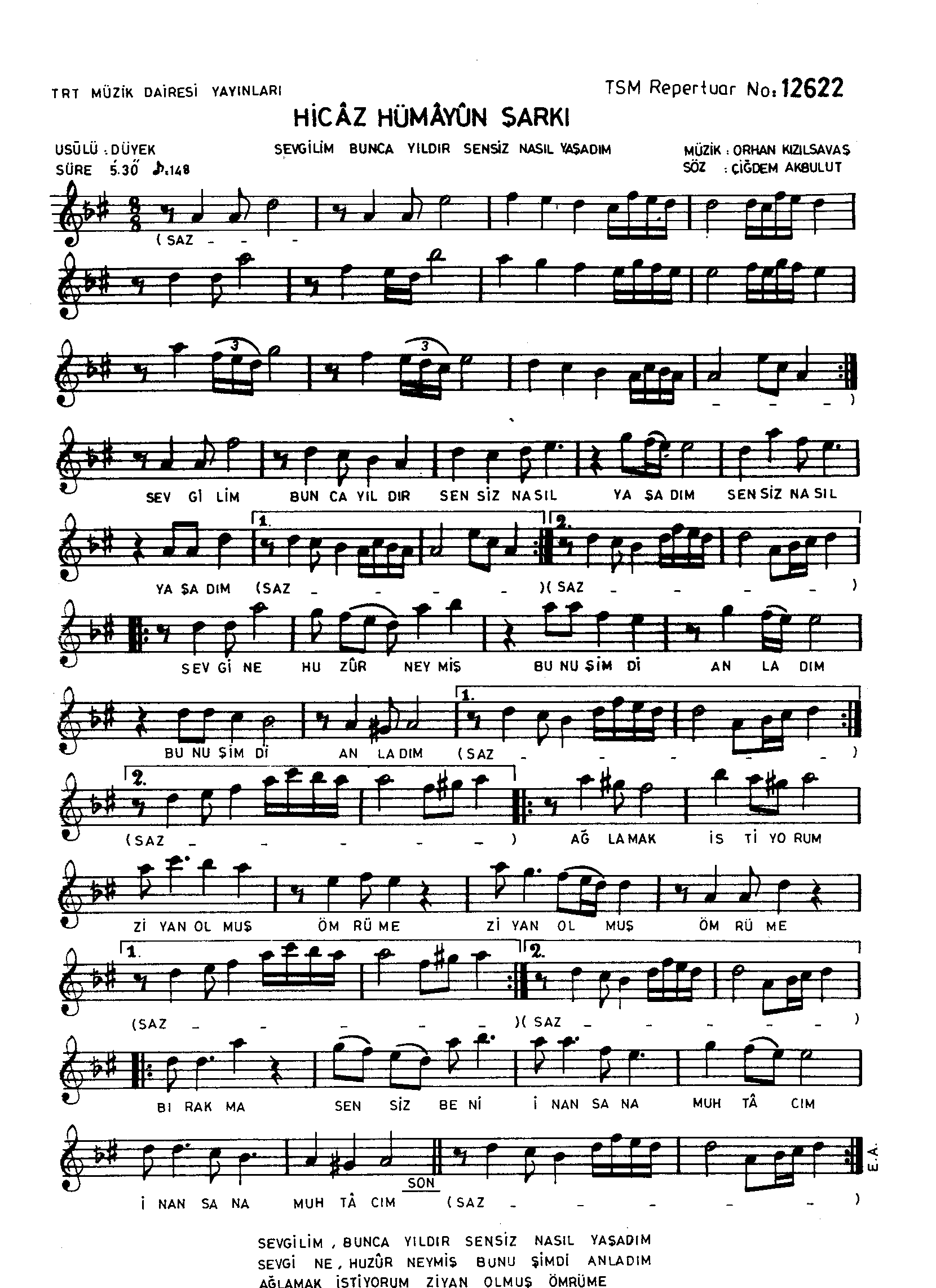 Hicâz - Şarkı - Orhan Kızılsavaş - Sayfa 1