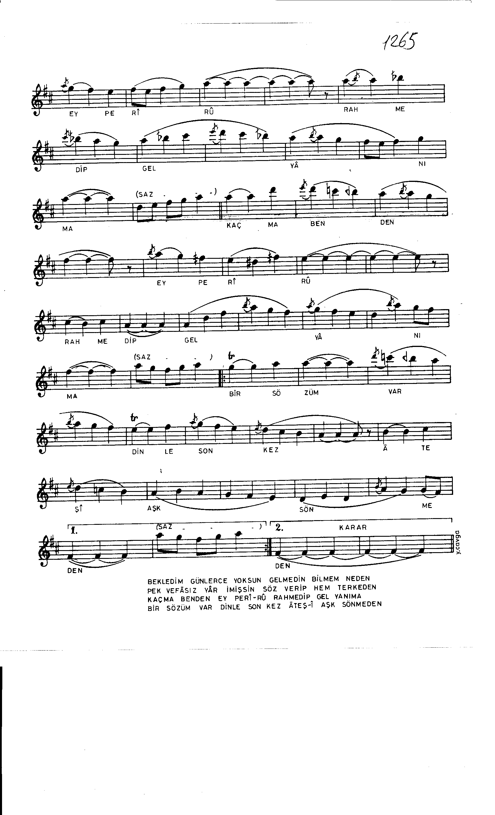 Ferahnâk - Şarkı - Kâni Karaca - Sayfa 2