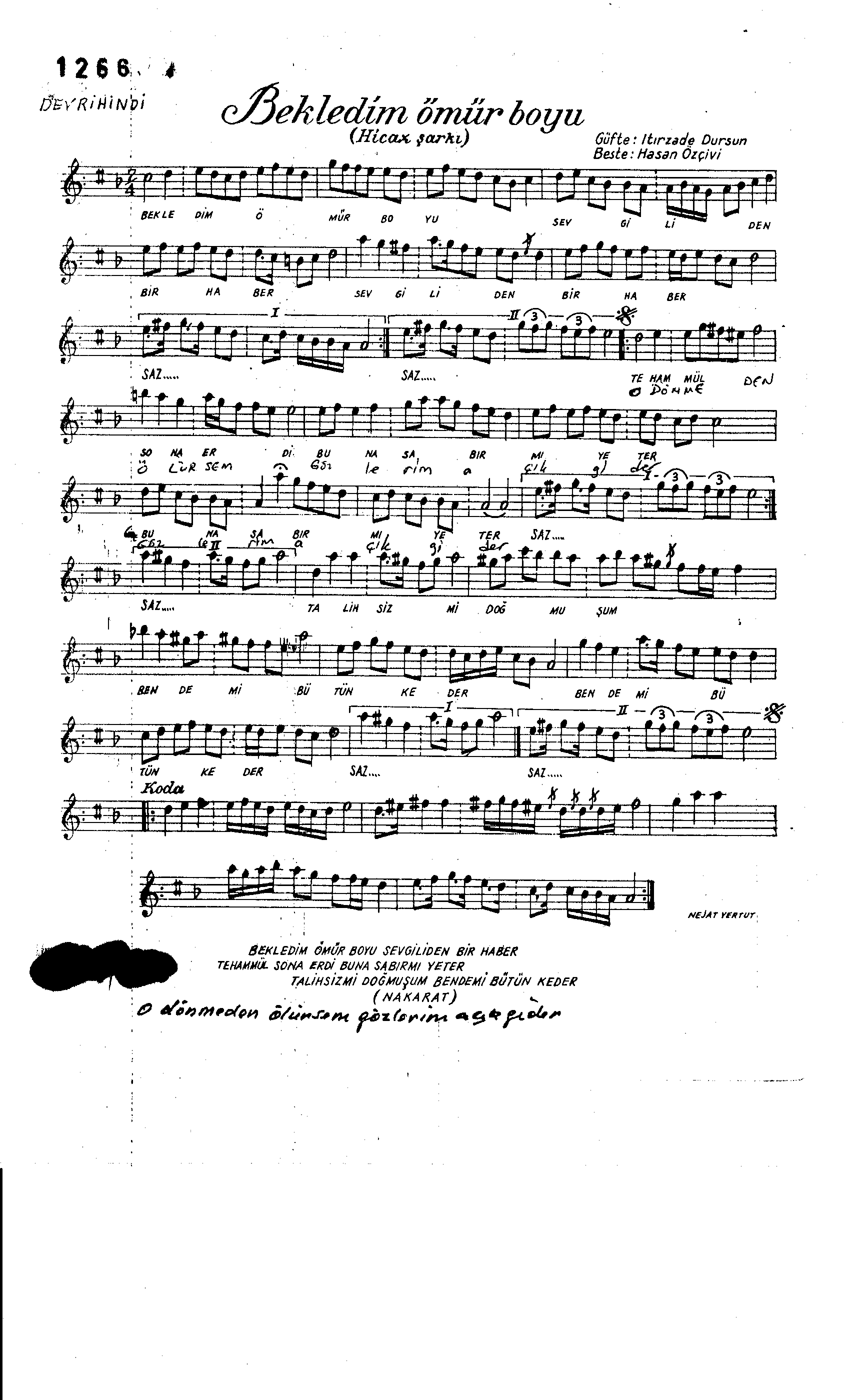 Hicâz - Şarkı - Hasan Özçivi - Sayfa 1