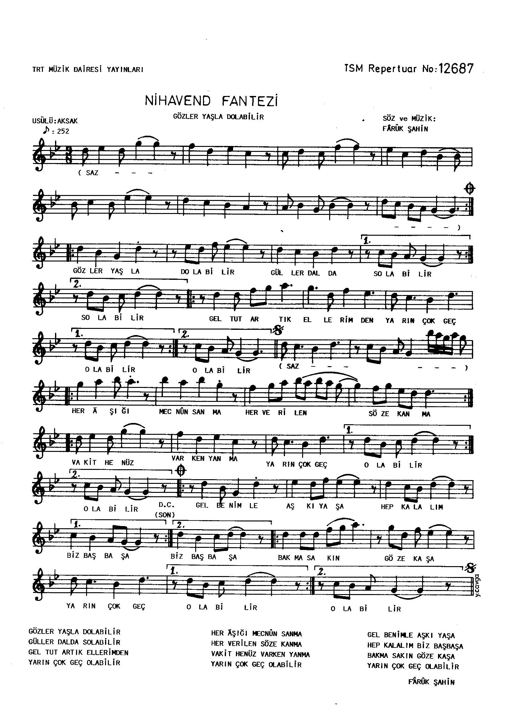 Nihâvend - Şarkı - Faruk Şahin - Sayfa 1