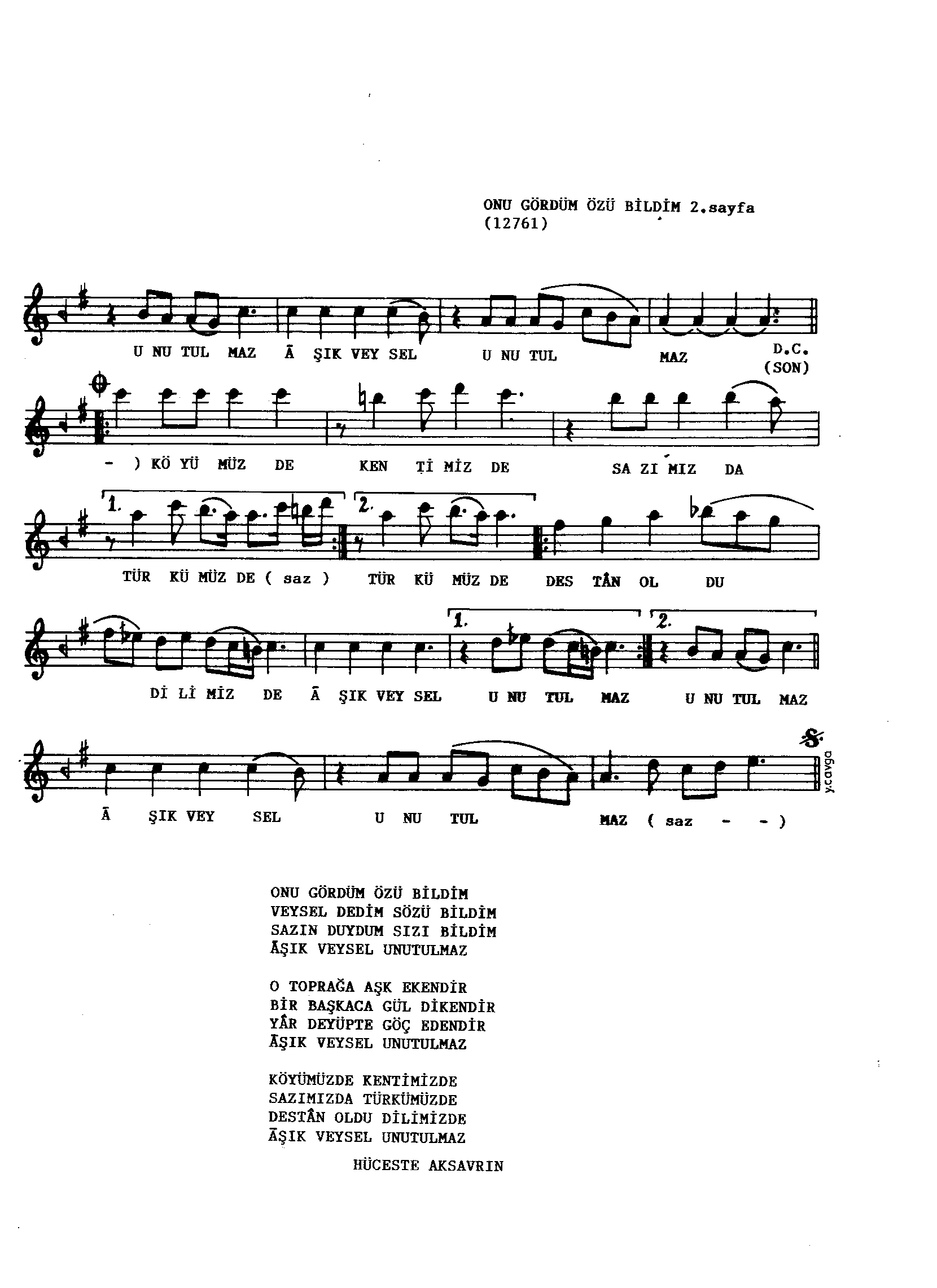 Gülizâr - Şarkı - Hüsnü Üstün - Sayfa 2