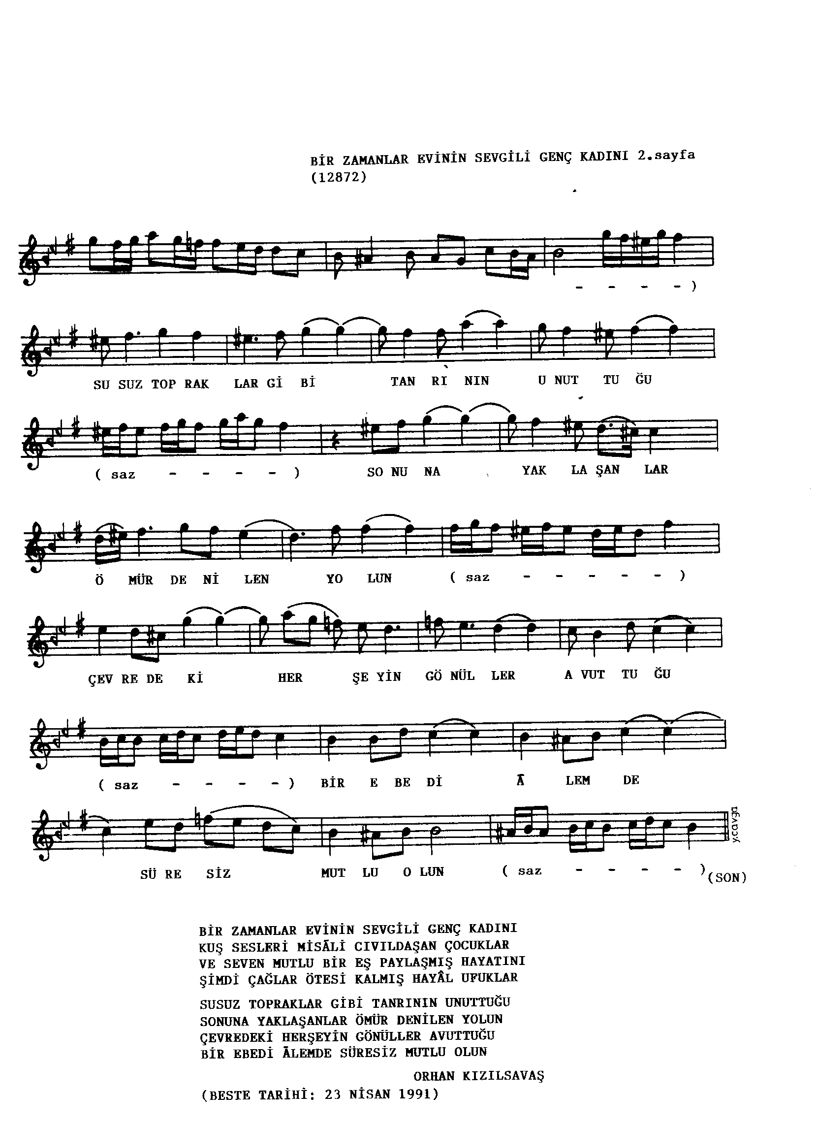 Segâh - Şarkı - Orhan Kızılsavaş - Sayfa 2