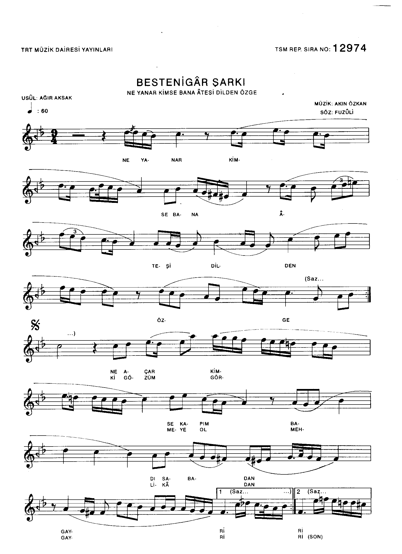 Bestenigâr - Şarkı - Akın Özkan - Sayfa 1