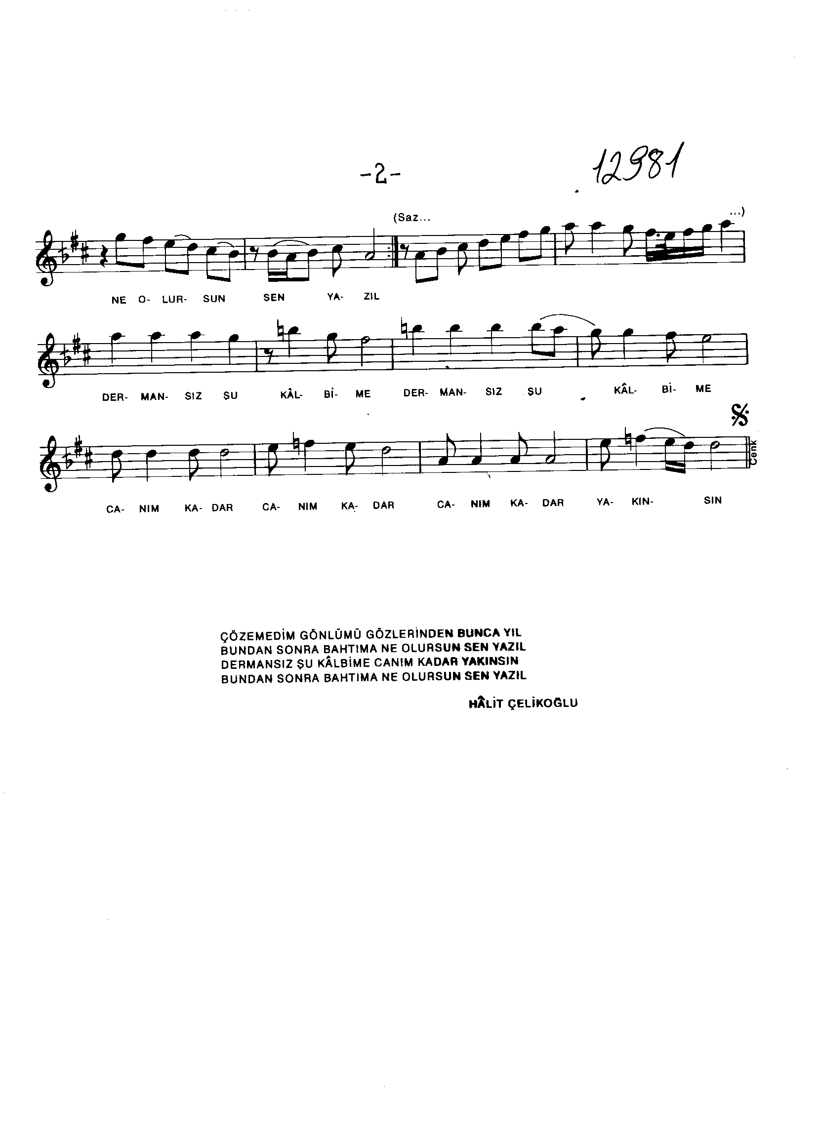 Hicâz - Şarkı - Yusuf Nalkesen - Sayfa 2