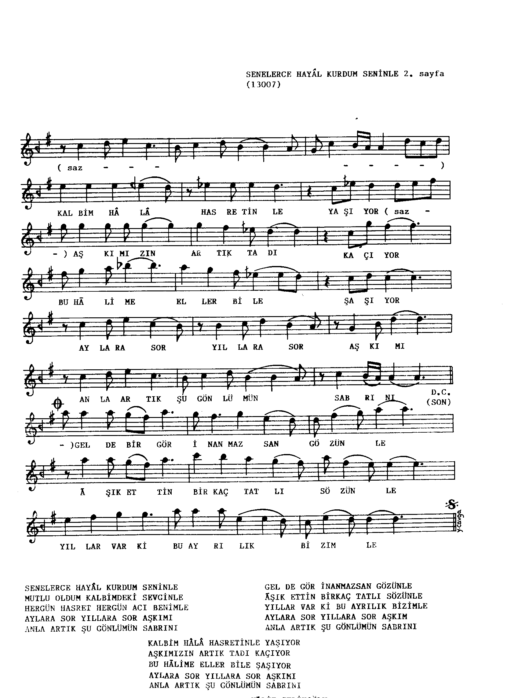 Muhayyer - Şarkı - Hüsnü Üstün - Sayfa 2