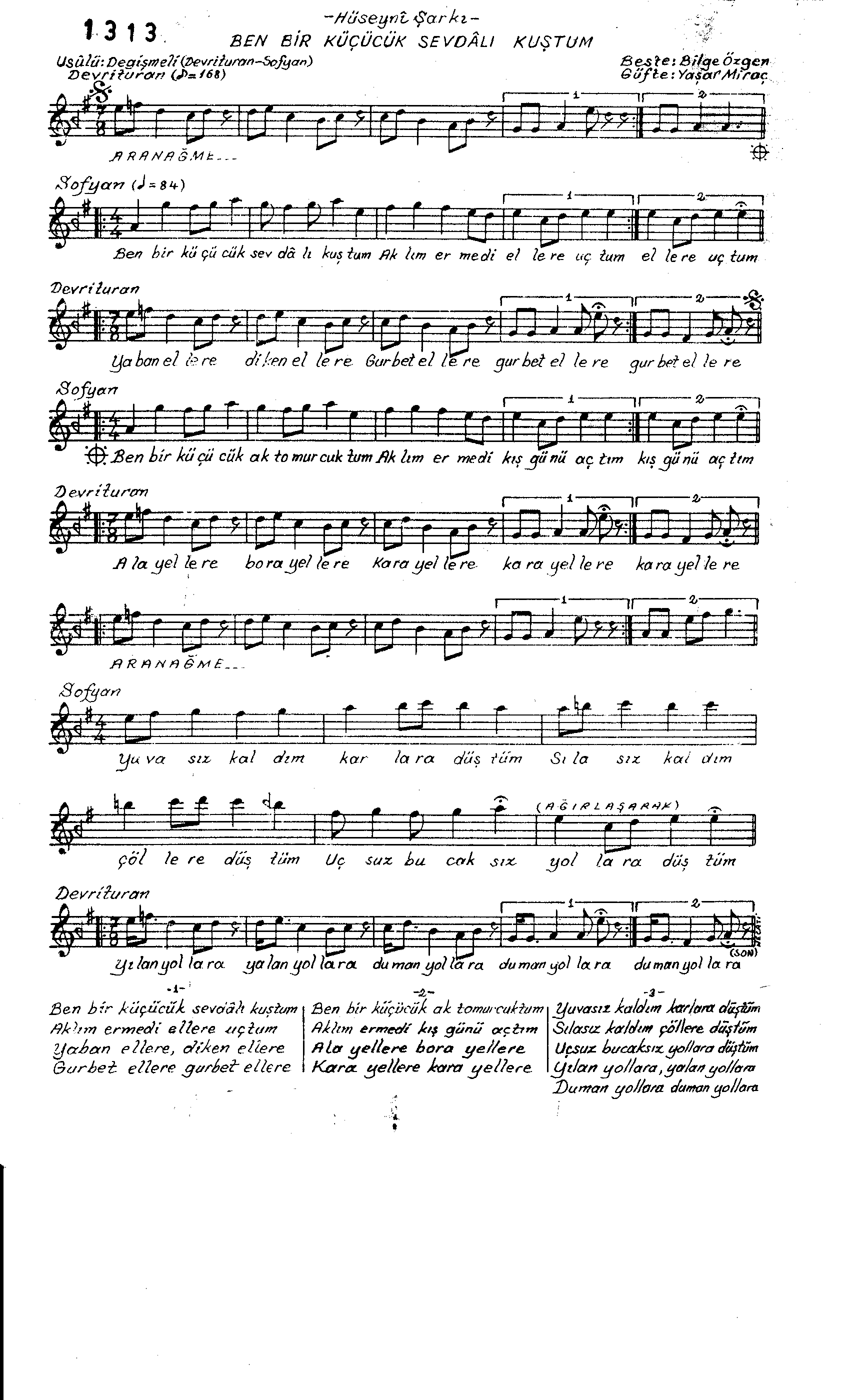 Hüseynî - Şarkı - Bilge Özgen - Sayfa 1