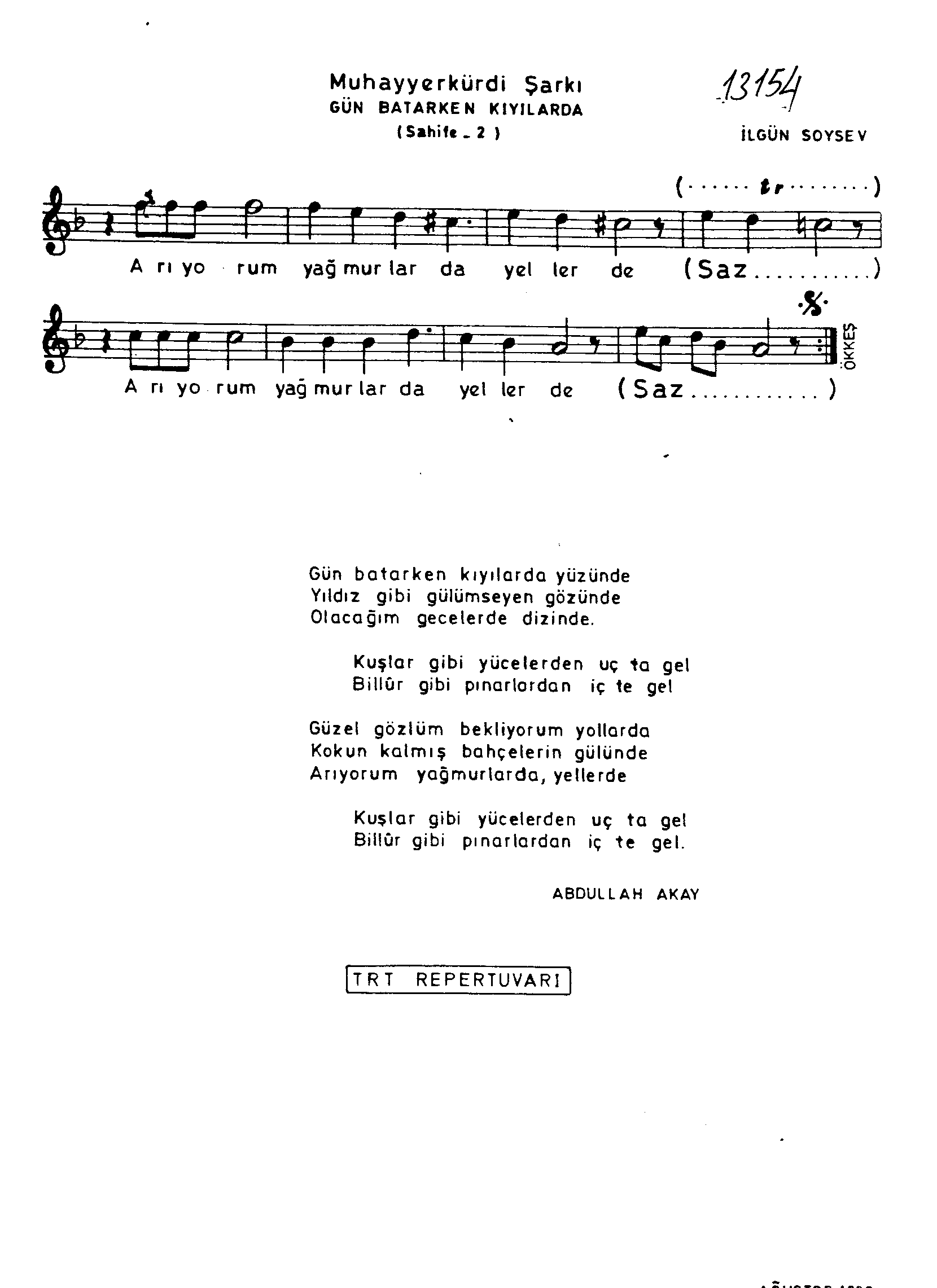 Muhayyer Kürdî - Şarkı - İlgün Soysev - Sayfa 2