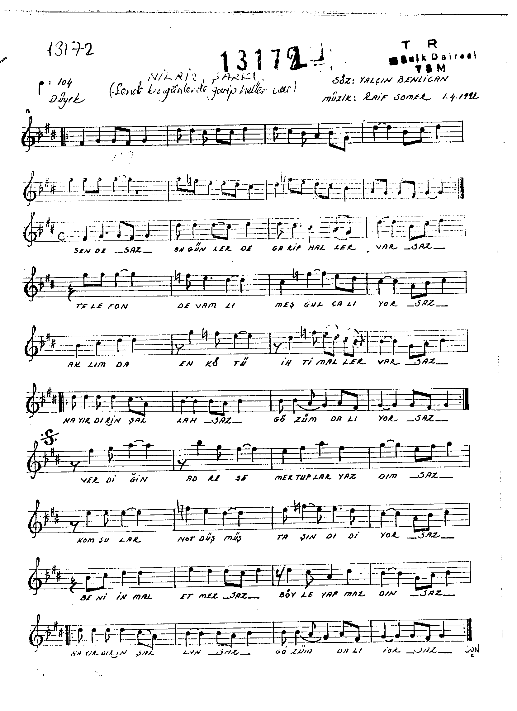 Nikrîz - Şarkı - Râif Somer - Sayfa 1