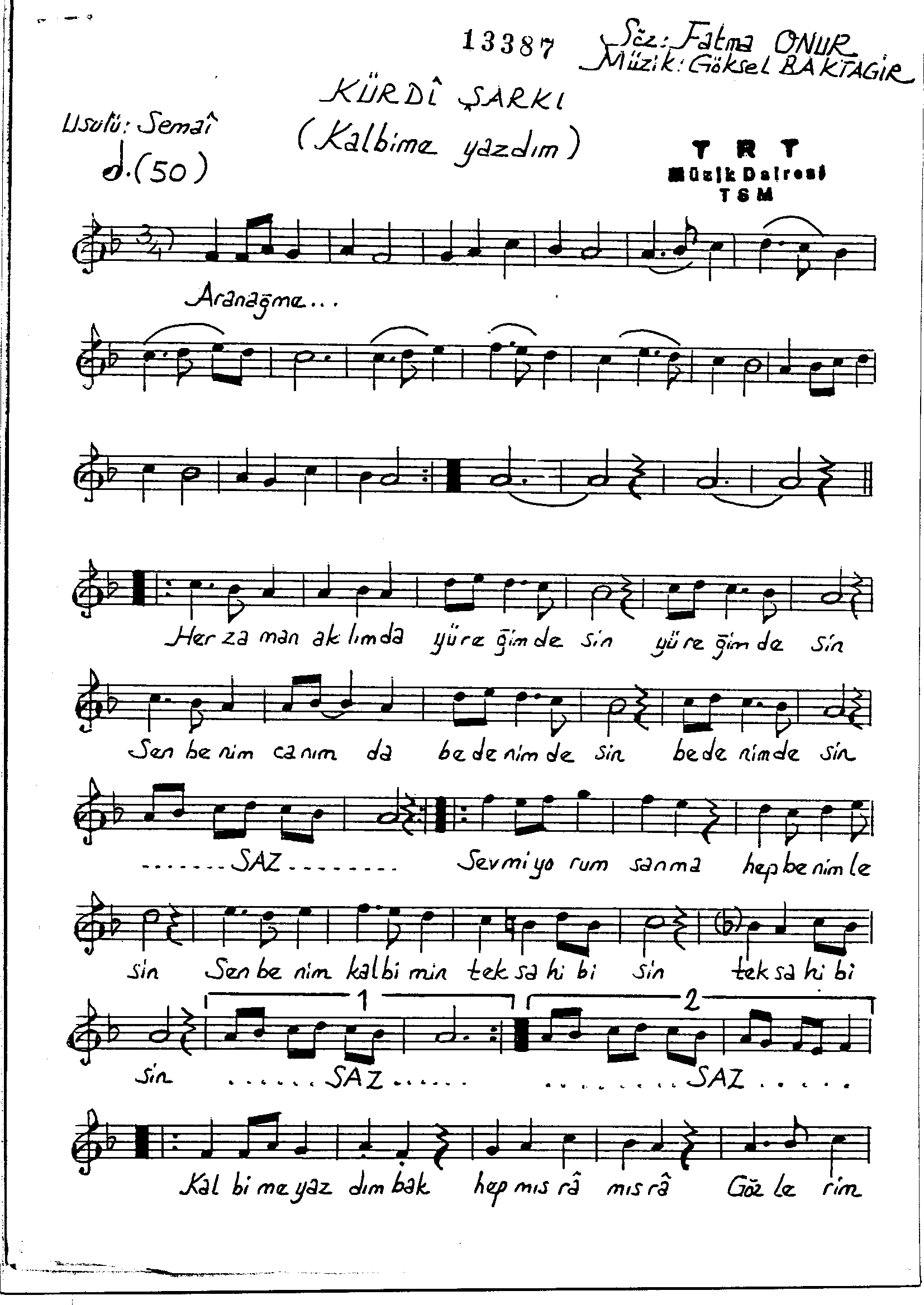 Kürdi - Şarkı - Göksel Baktagir - Sayfa 1