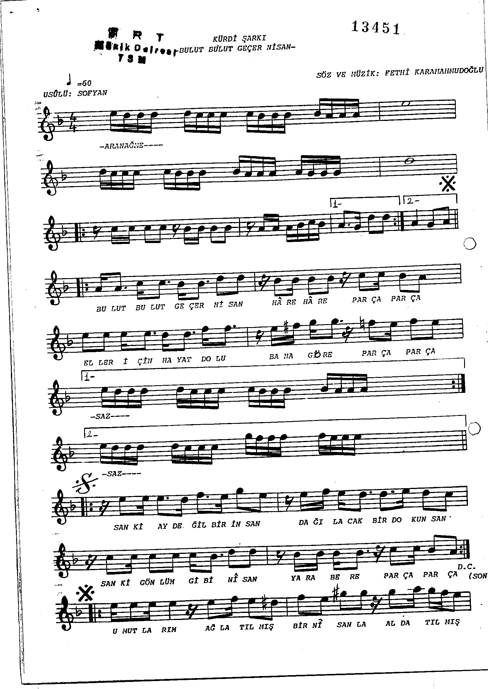 Kürdi - Şarkı - Fethi Karamahmudoğlu - Sayfa 1