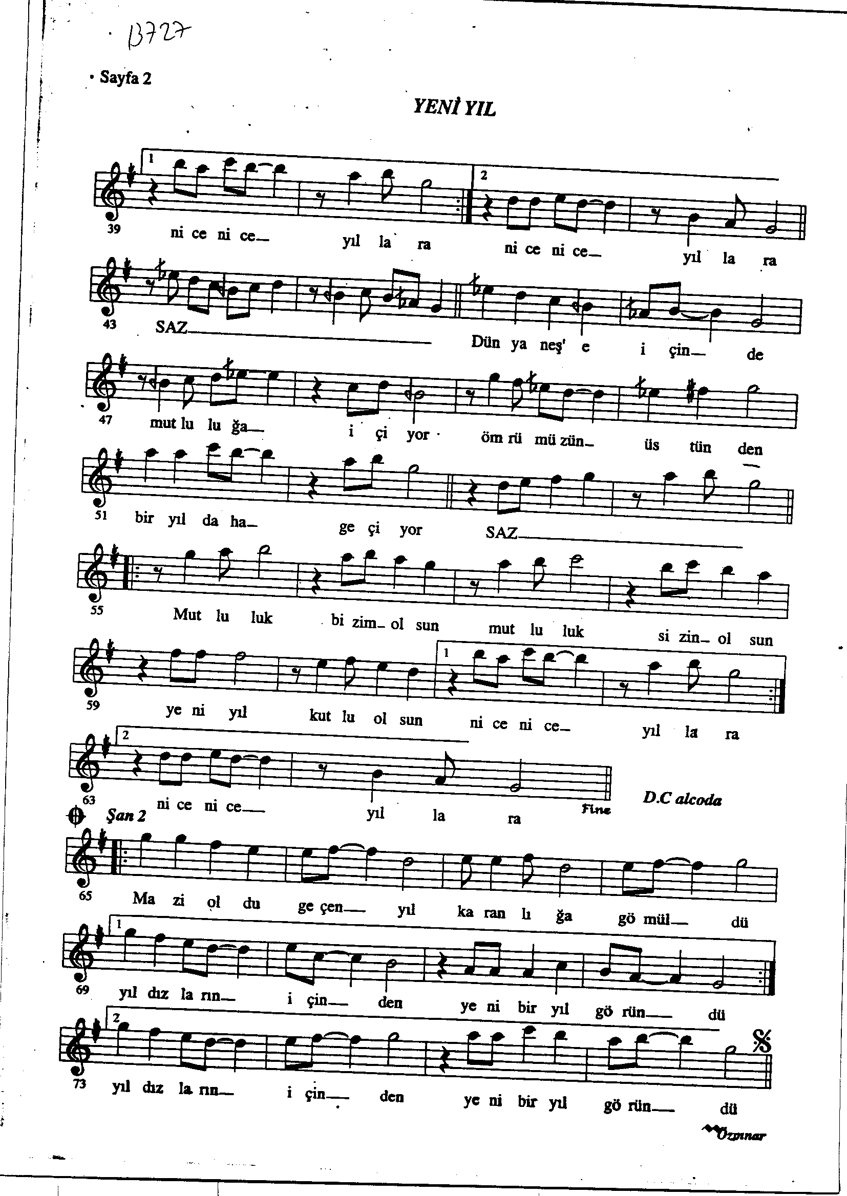 Mâhûr - Şarkı - Muzaffer Özpınar - Sayfa 2