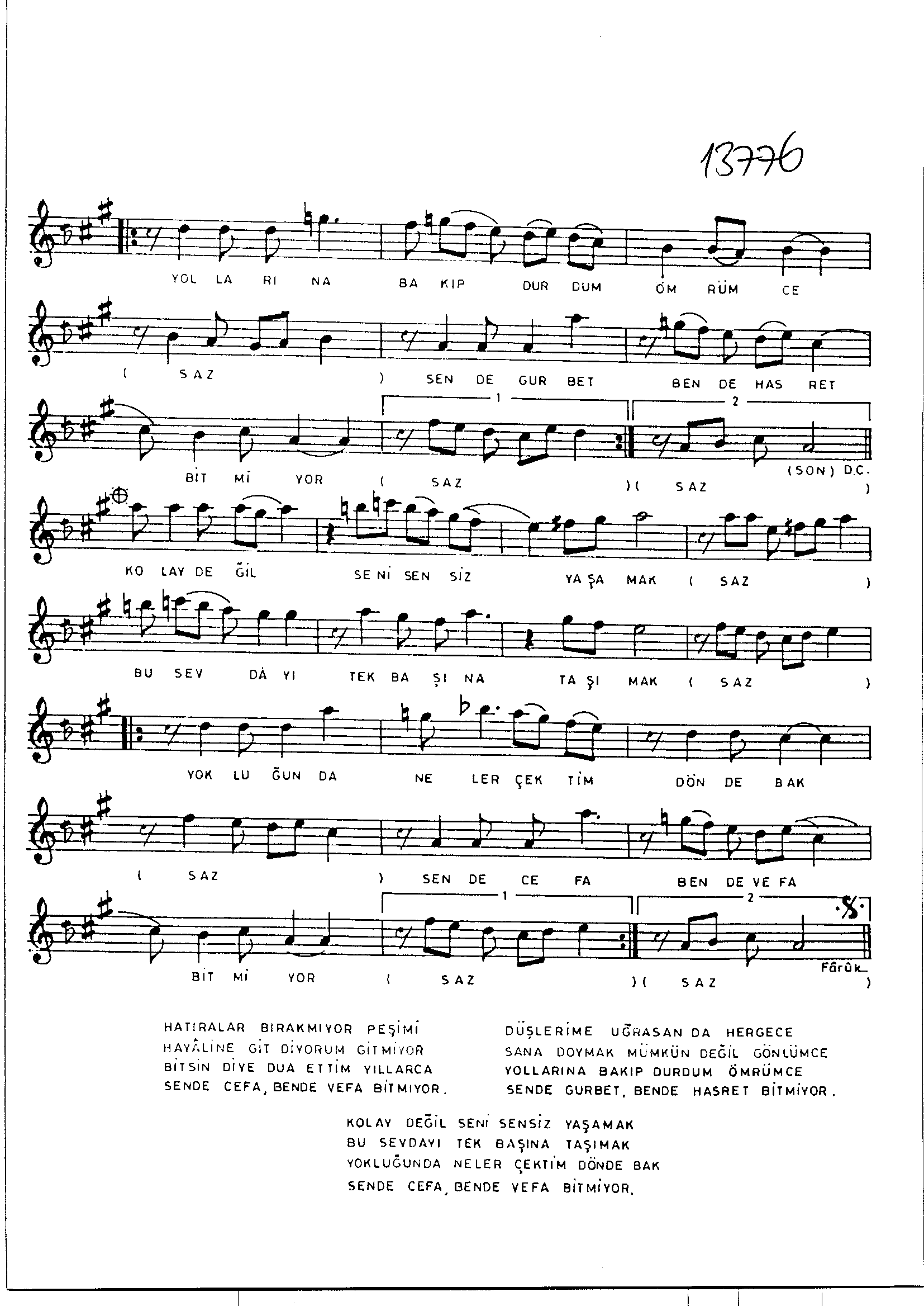 Hicâz - Şarkı - Faruk Şahin - Sayfa 2