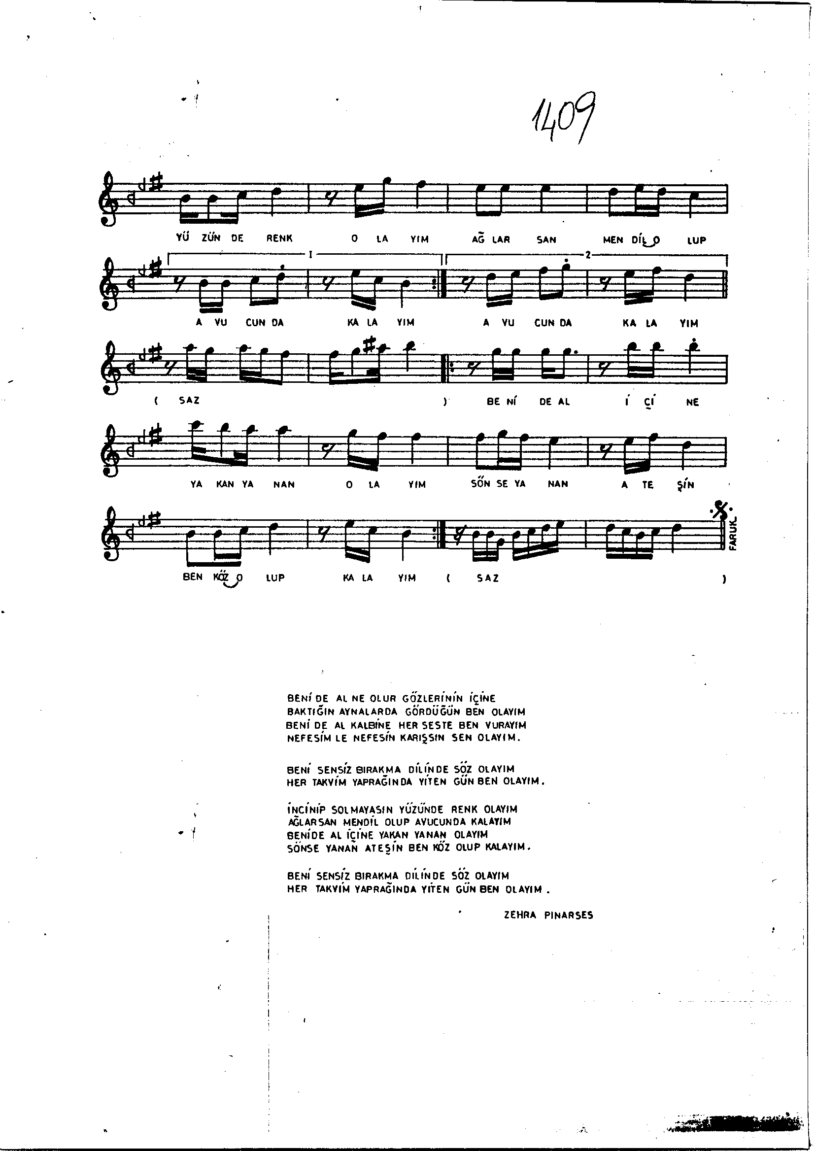 Segâh - Şarkı - Faruk Şahin - Sayfa 2