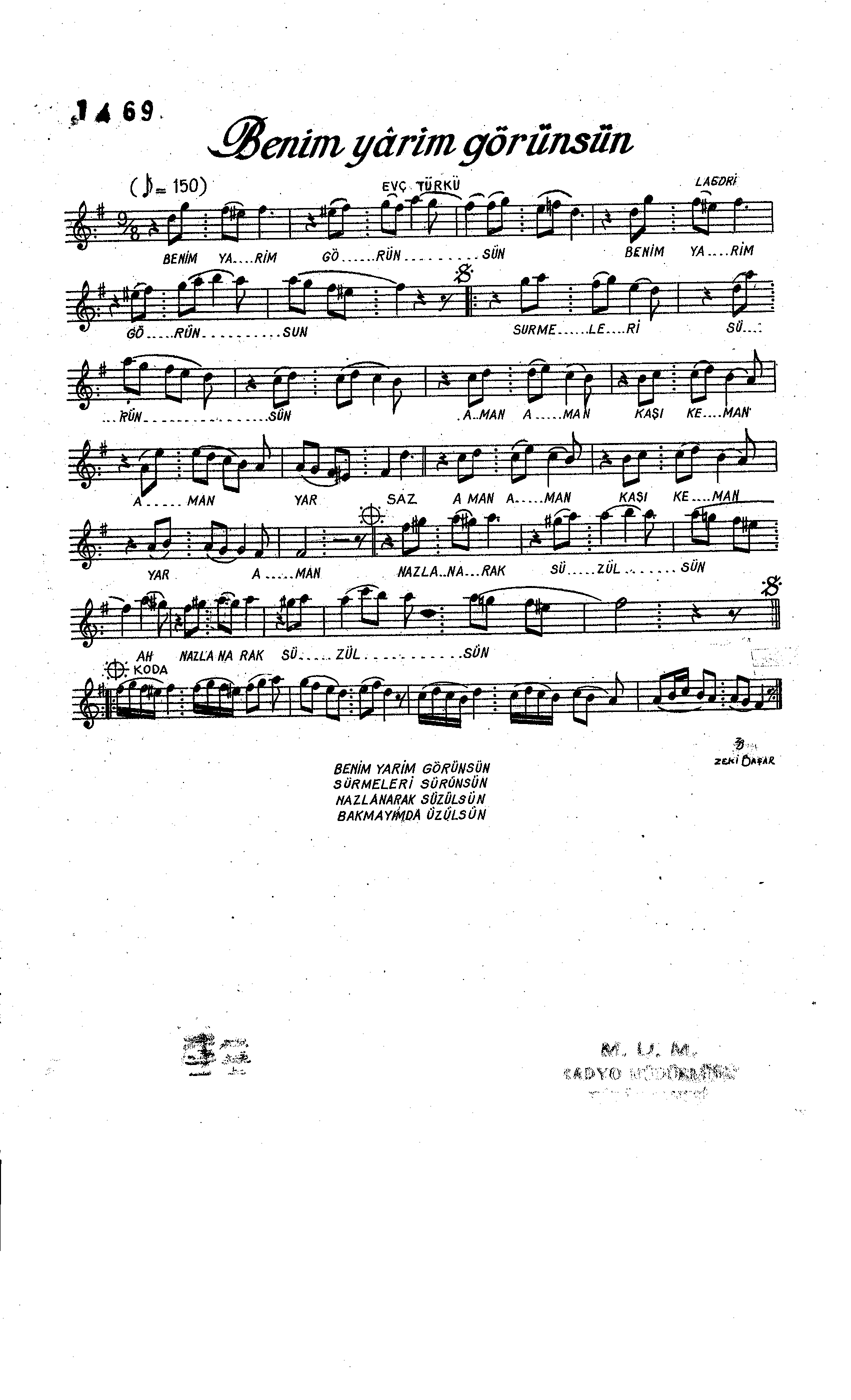 Evc - Şarkı - Meçhul - Sayfa 1