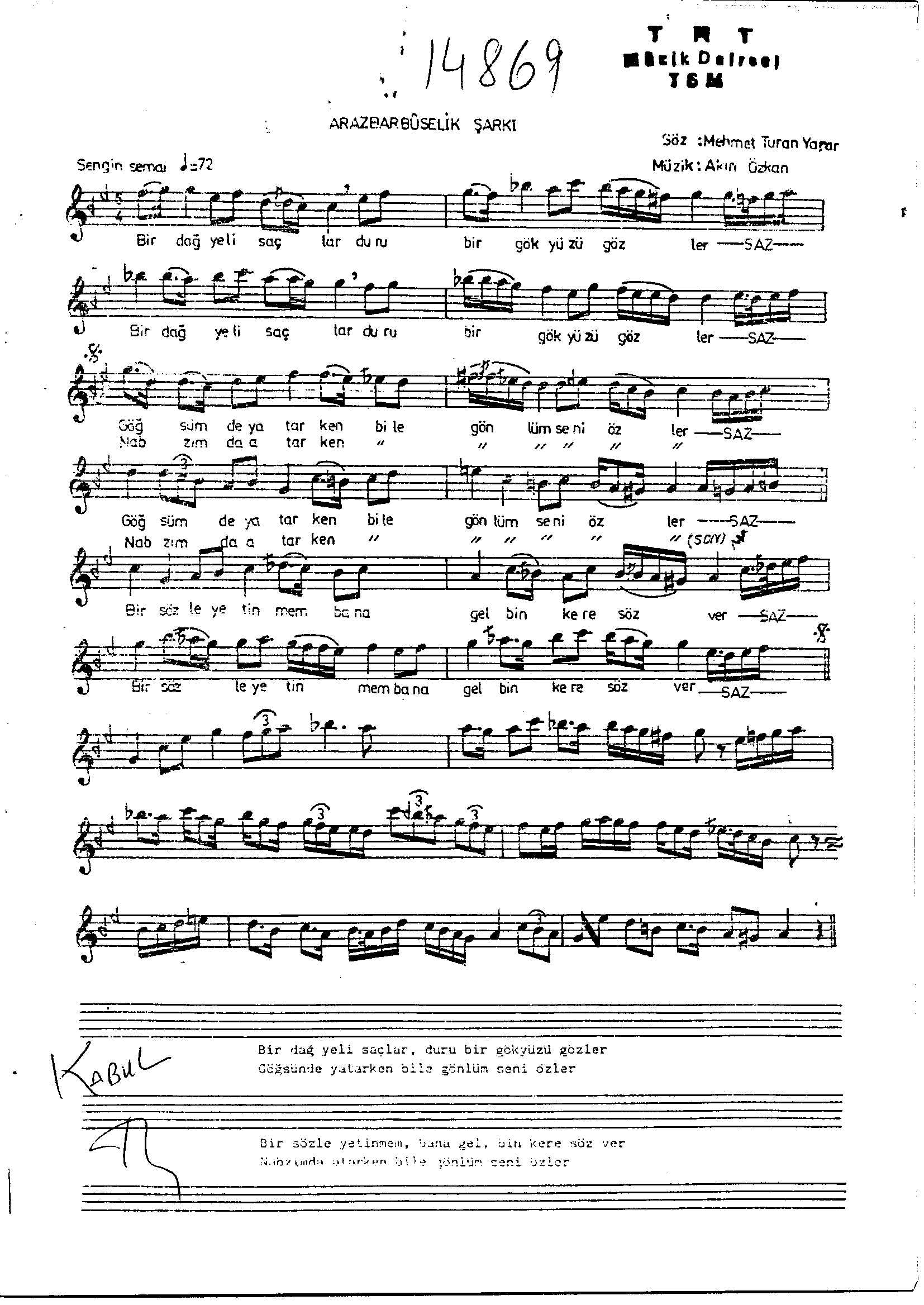 Arazbâr Bûselik - Şarkı - Akın Özkan - Sayfa 1