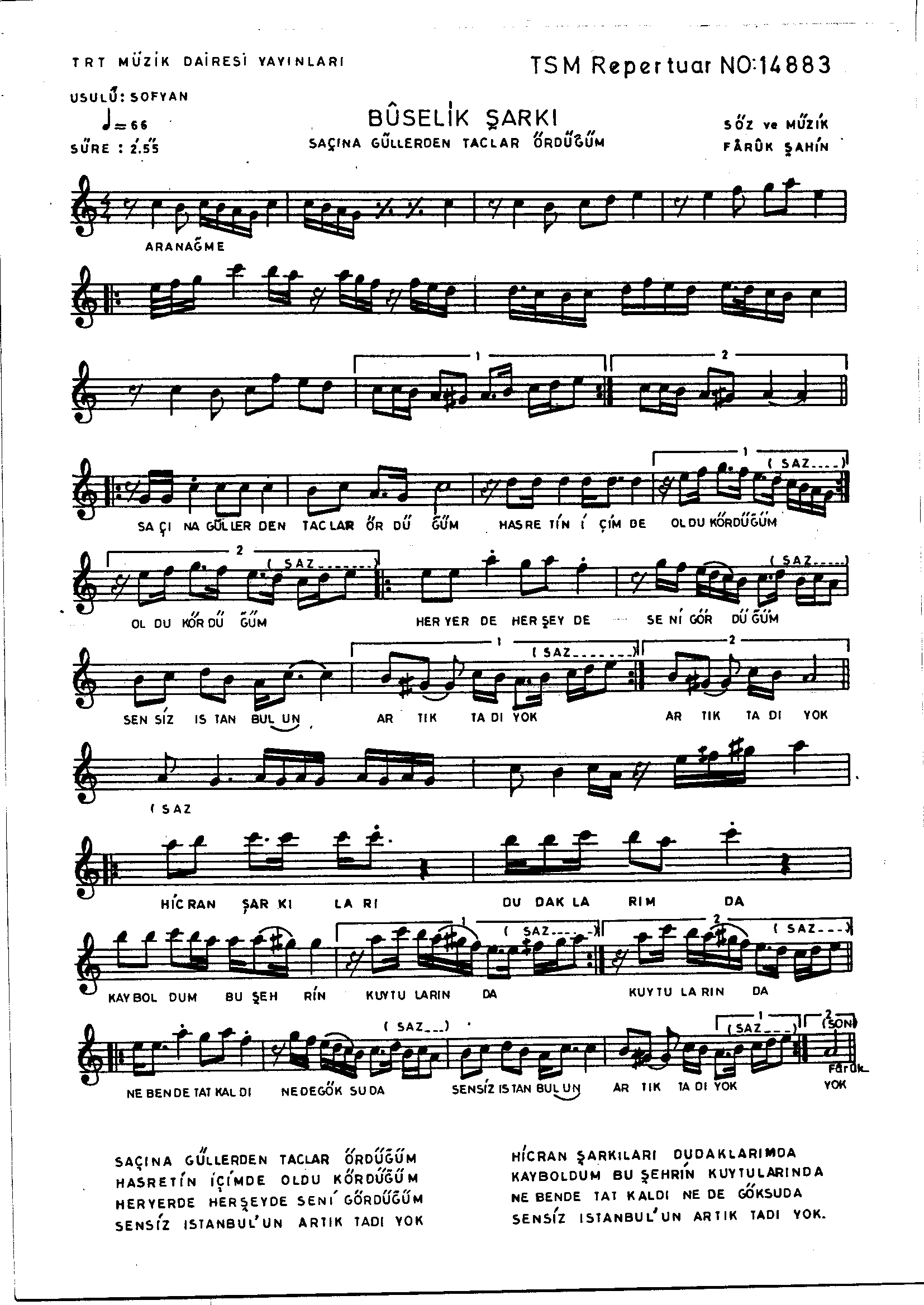Bûselik - Şarkı - Faruk Şahin - Sayfa 1