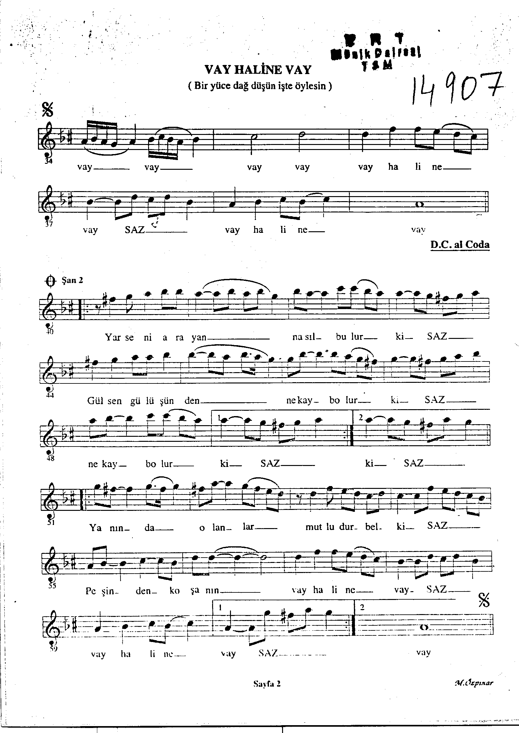 Hicâz - Şarkı - Muzaffer Özpınar - Sayfa 2