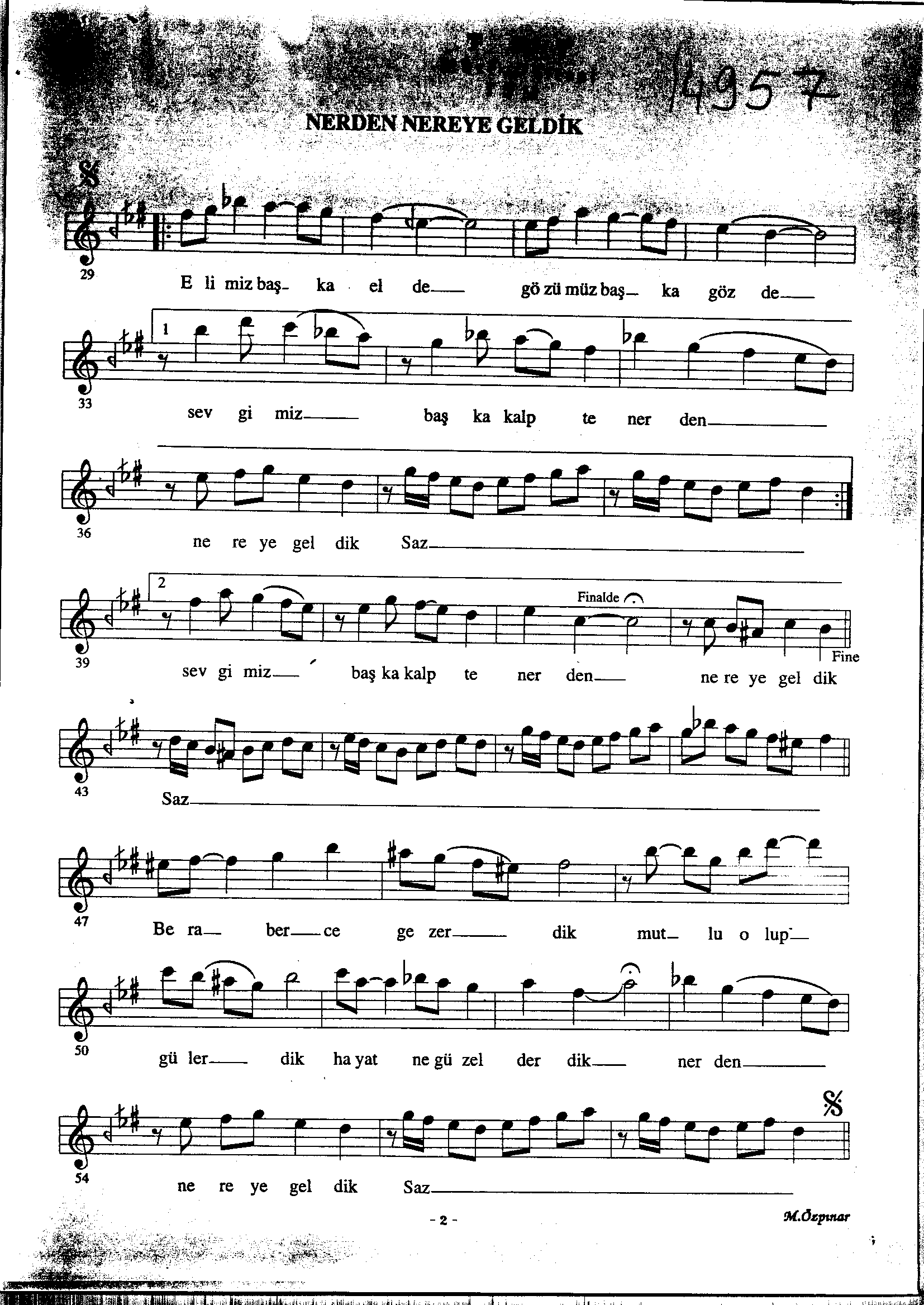Hüzzâm - Şarkı - Muzaffer Özpınar - Sayfa 2