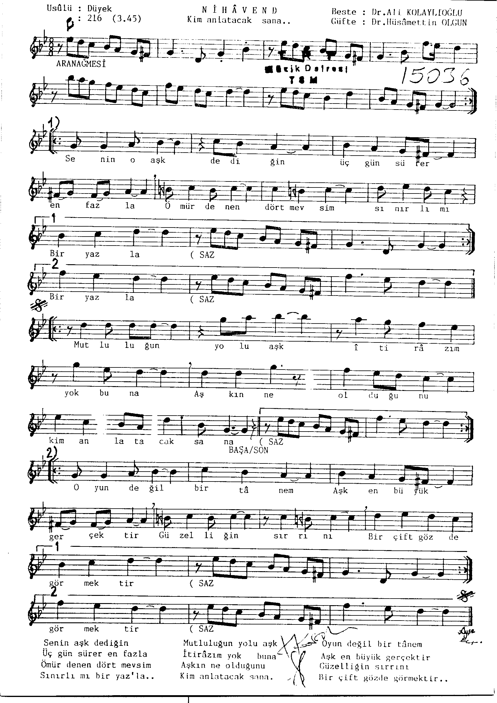 Nihâvend - Şarkı - Ali Kolaylıoğlu - Sayfa 1
