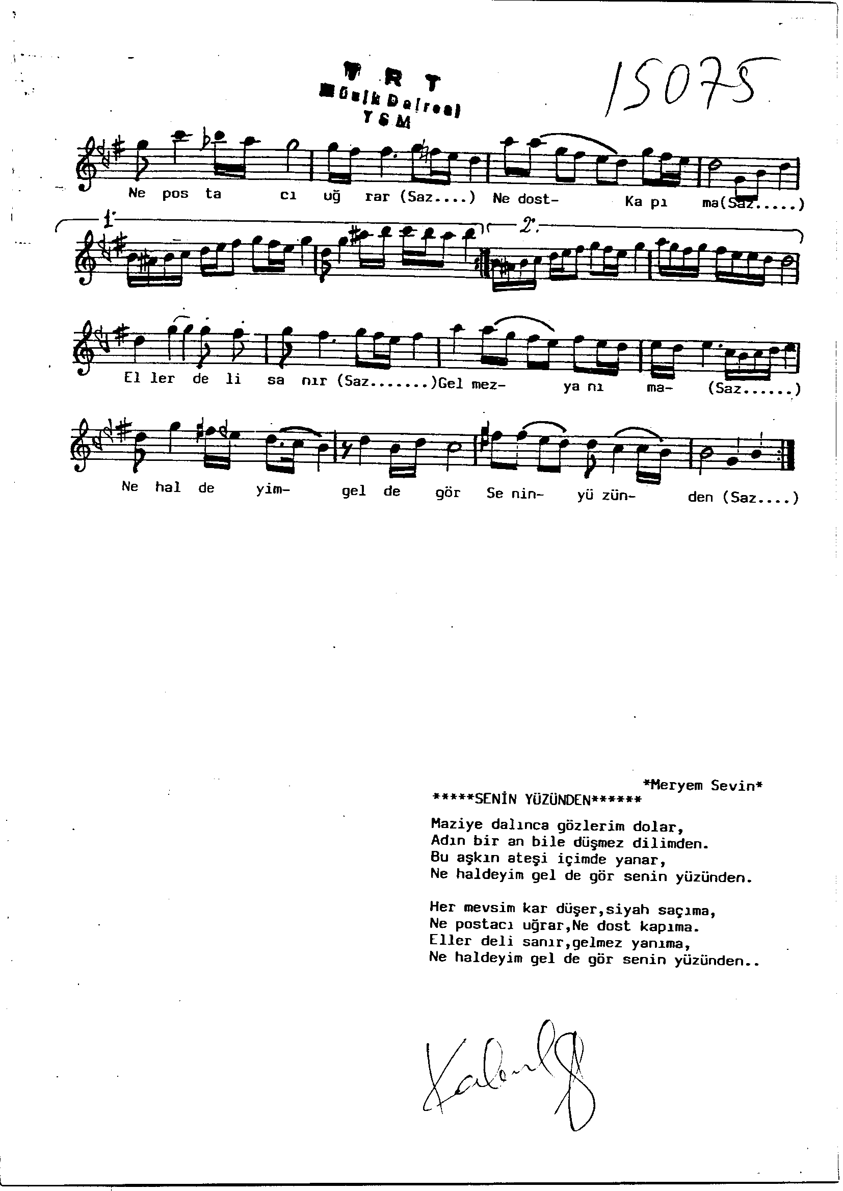 Segâh - Şarkı - Cemil Derelioğlu - Sayfa 2