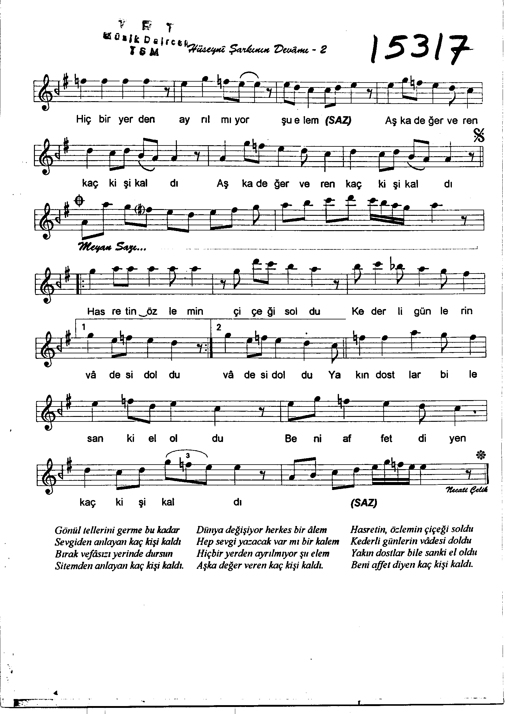 Hüseynî - Şarkı - Göksel Baktagir - Sayfa 2