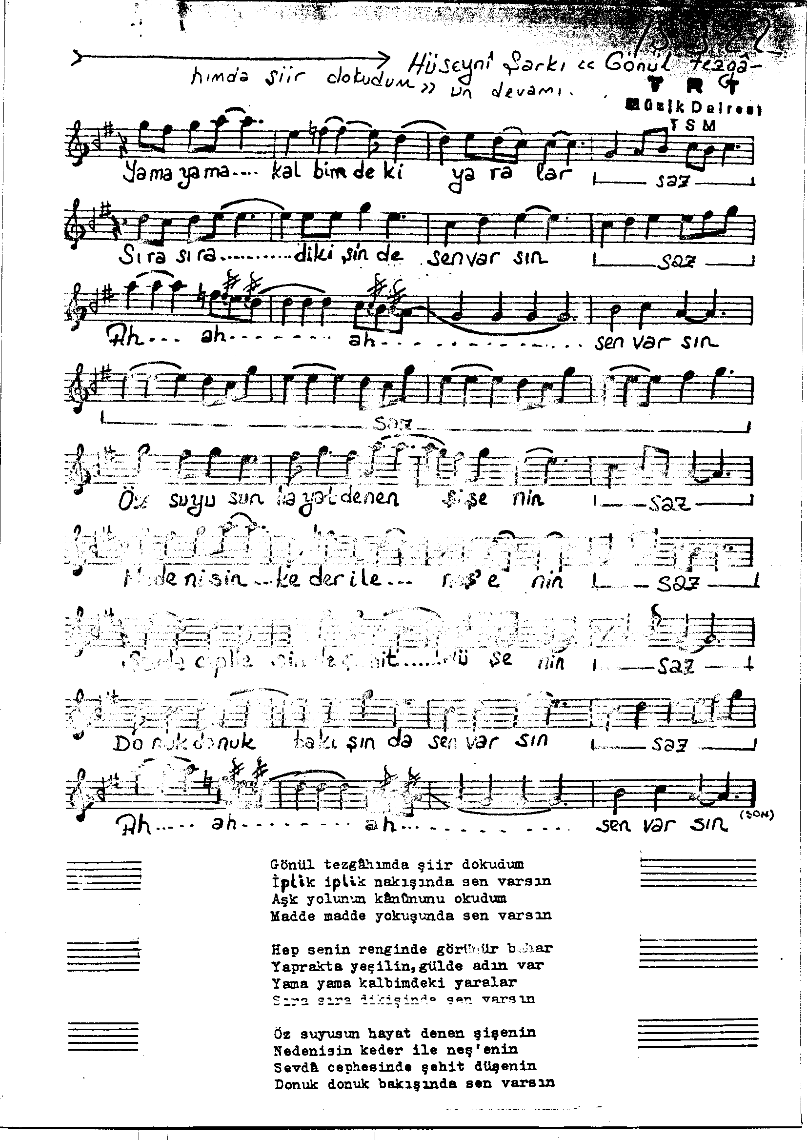 Hüseynî - Şarkı - Osman Babuşcu - Sayfa 2