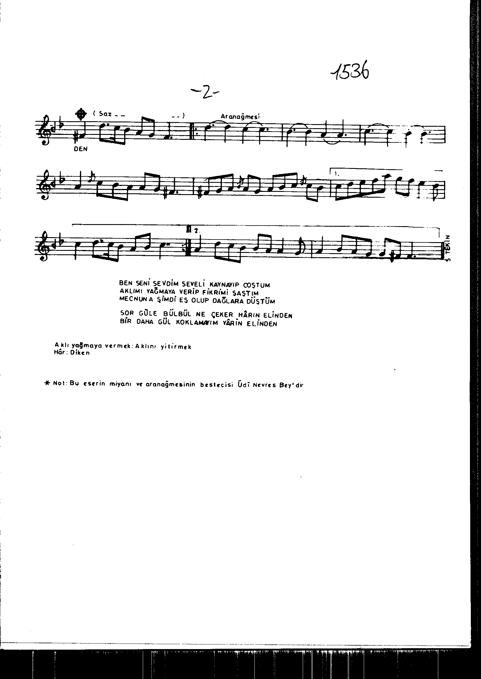 Bestenigâr - Şarkı - Dede Efendi - Sayfa 2