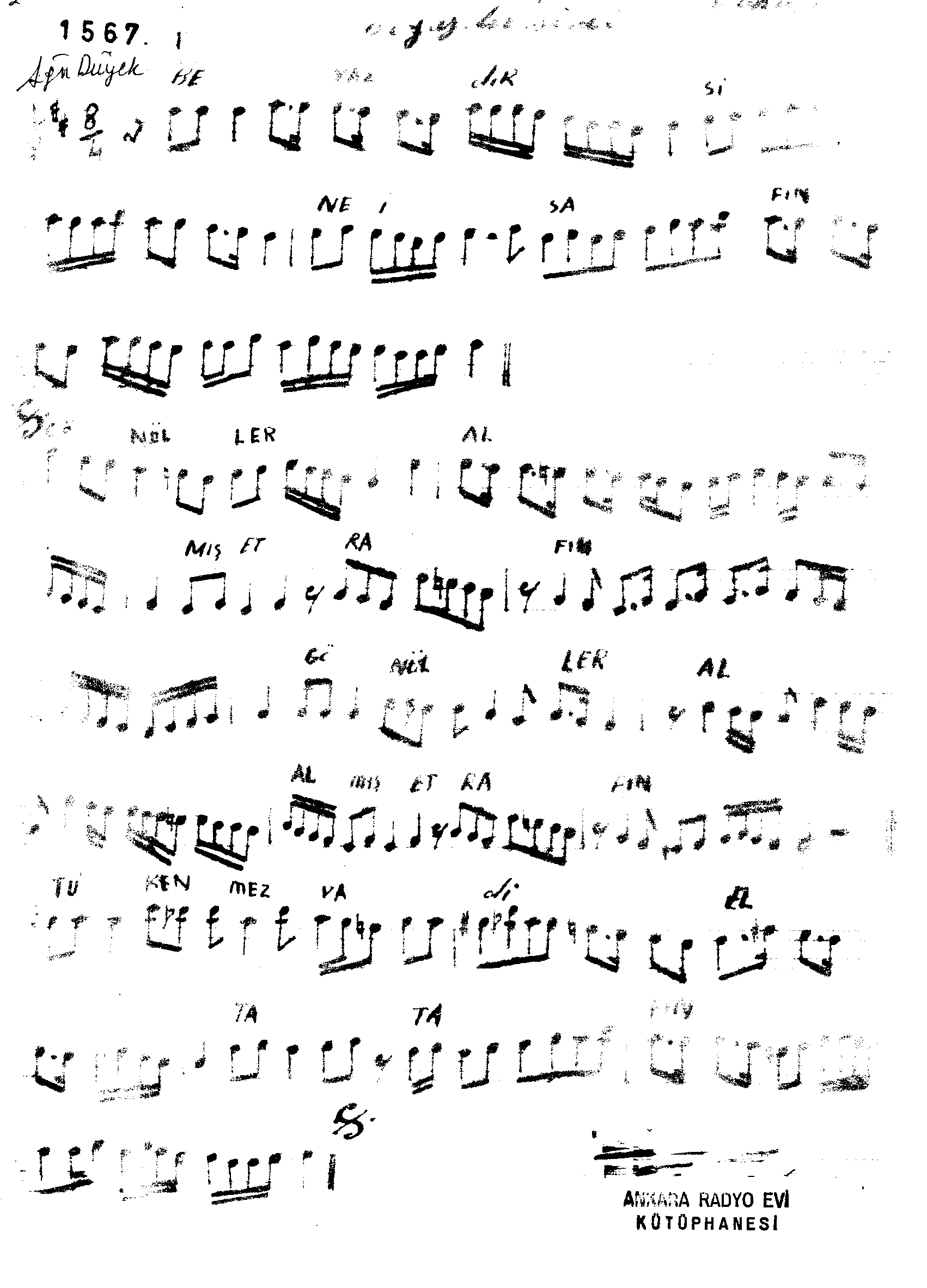Ferahnâk - Şarkı - Baha Bey(Sermüezzin) - Sayfa 1