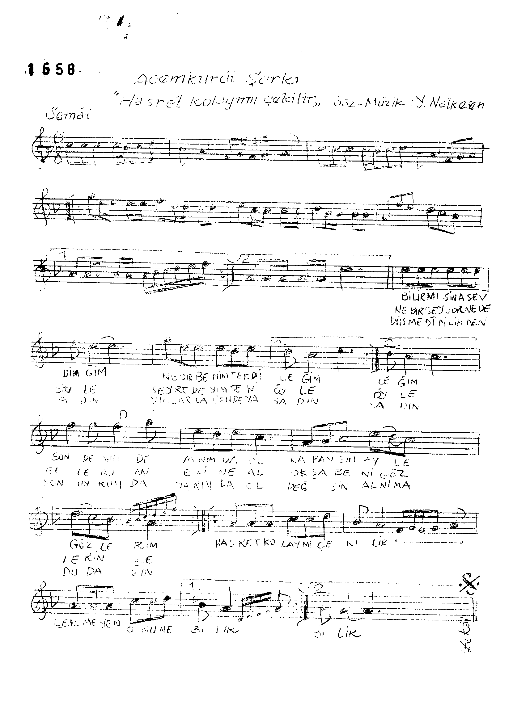 Acem-Kürdî - Şarkı - Yusuf Nalkesen - Sayfa 1