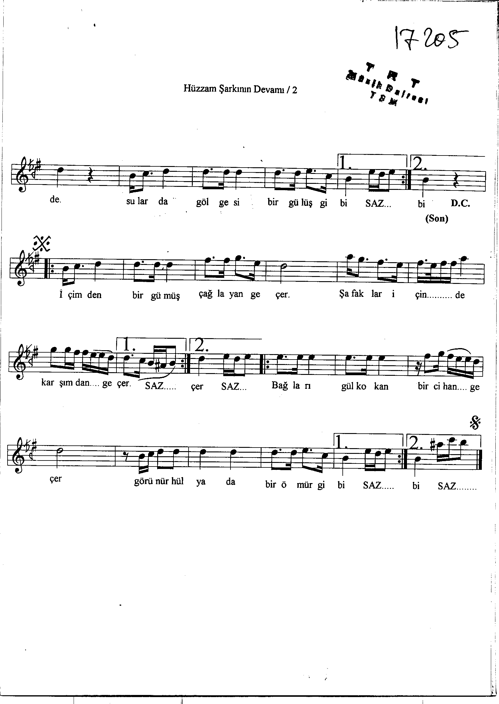 Hüzzâm - Şarkı - Yılmaz Karakoyunlu - Sayfa 2