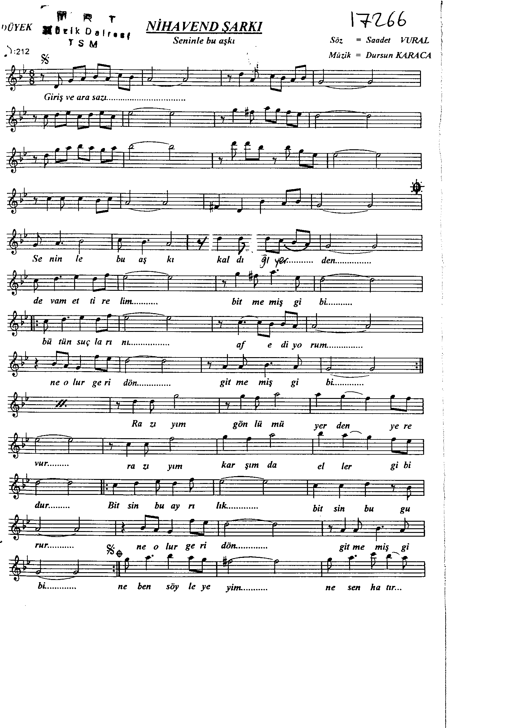 Nihâvend - Şarkı - Dursun Karaca - Sayfa 1