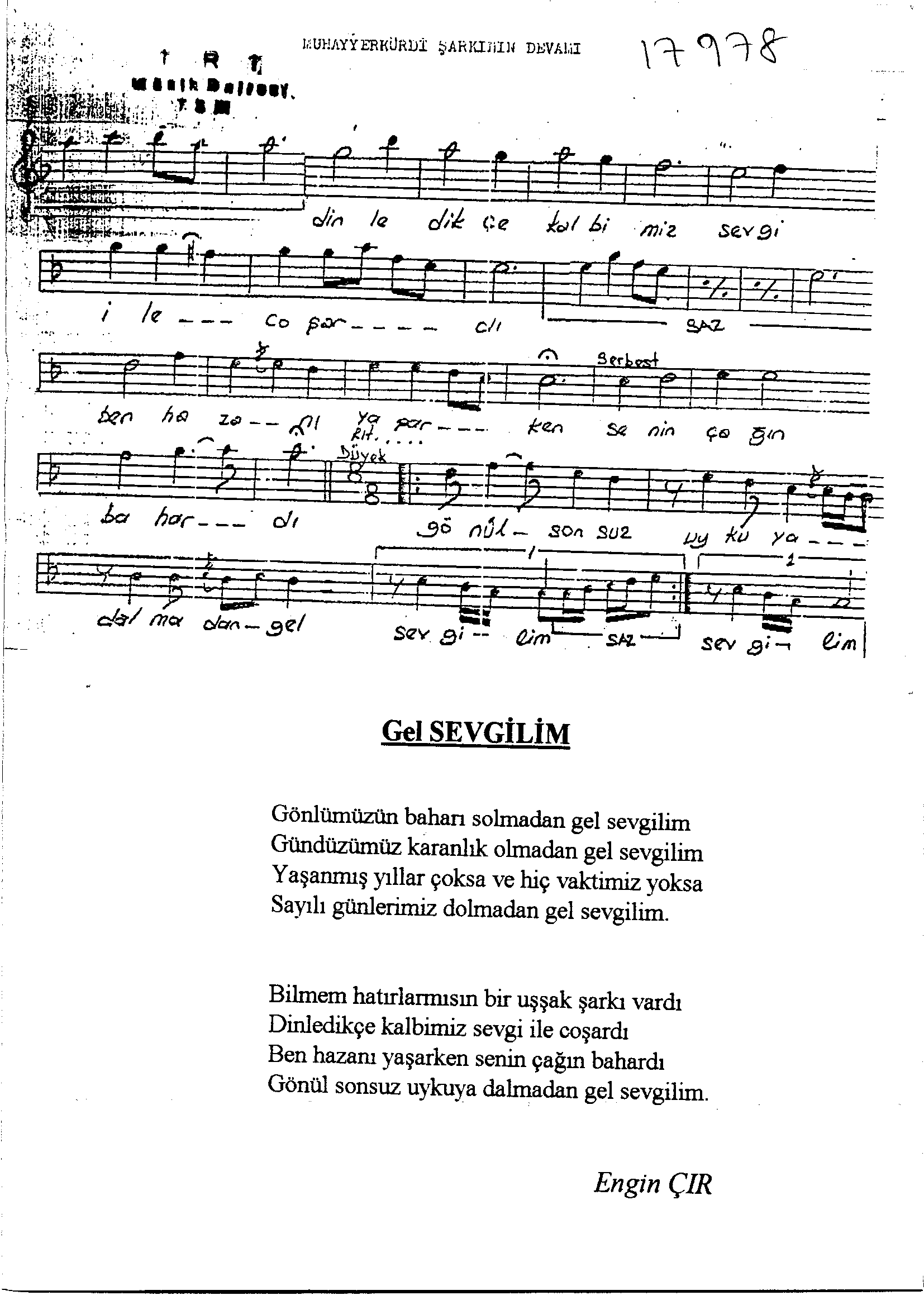 Muhayyer Kürdî - Şarkı - A.Gâni Takmaz - Sayfa 2