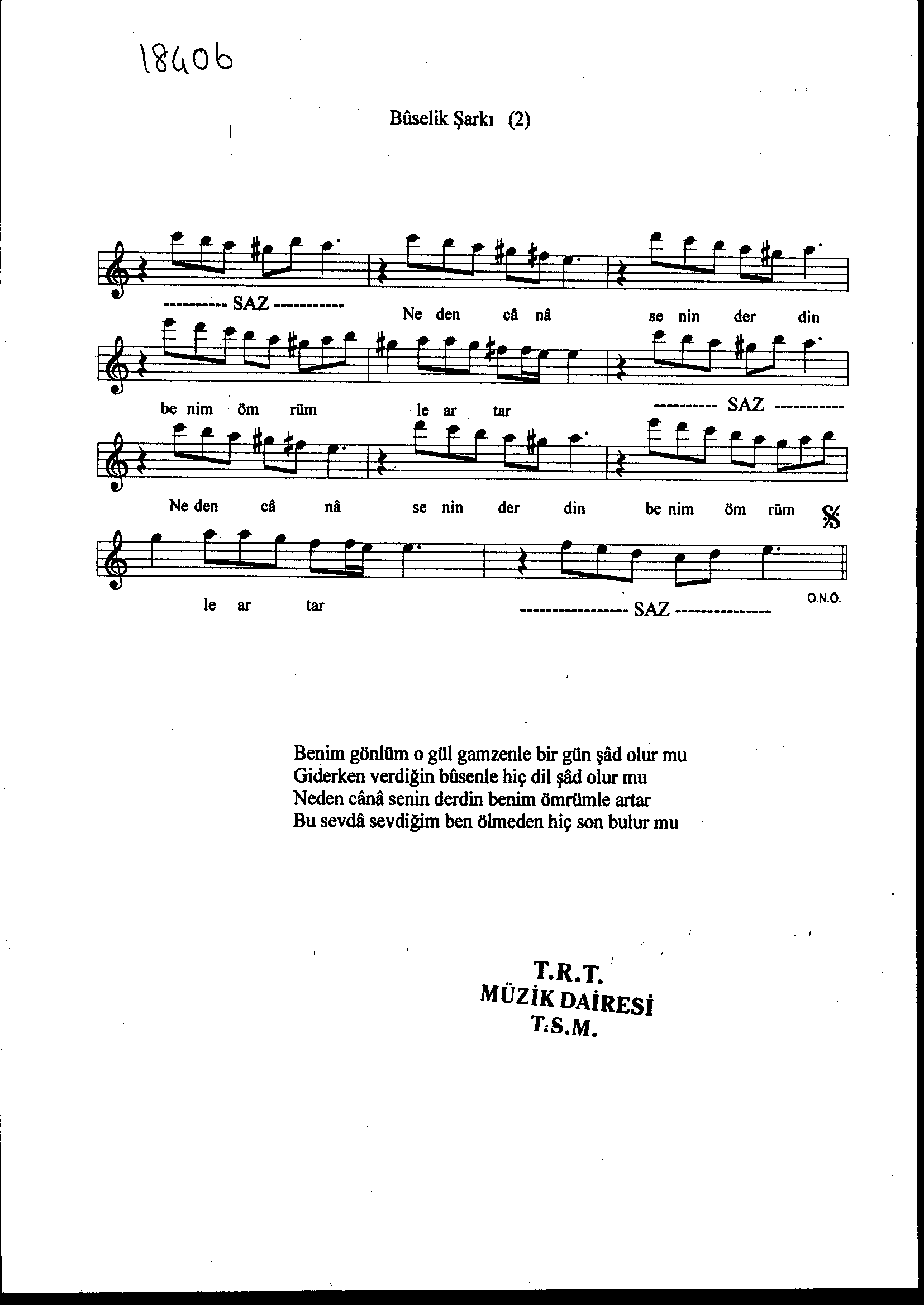 Bûselik - Şarkı - Osman Nûri Özpekel - Sayfa 2