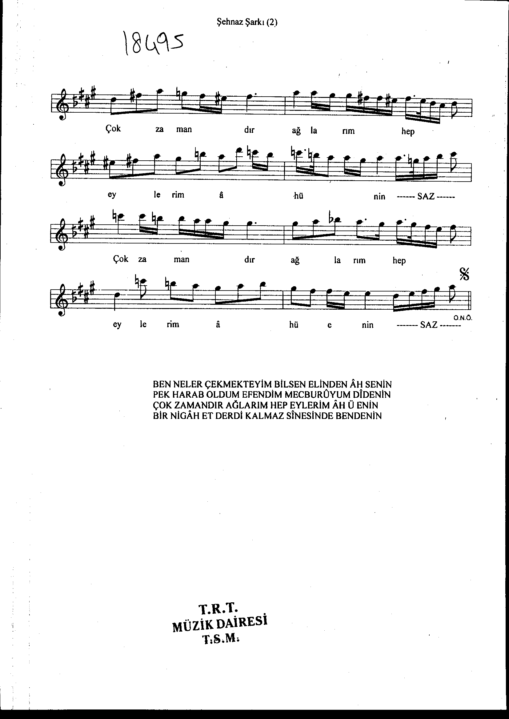 Şehnâz - Şarkı - Osman Nûri Özpekel - Sayfa 2
