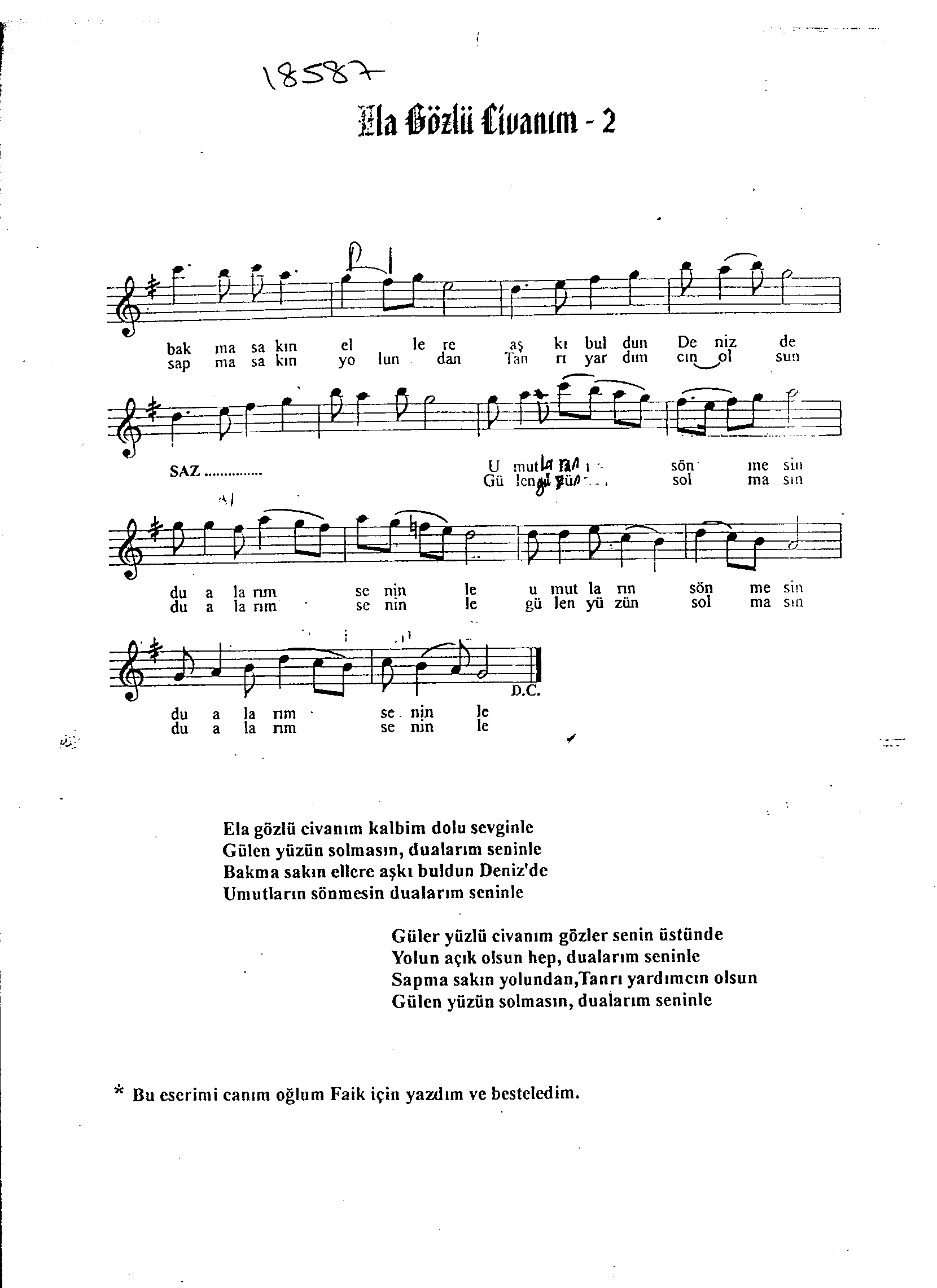 Mâhûr - Şarkı - Teoman Önaldı - Sayfa 2