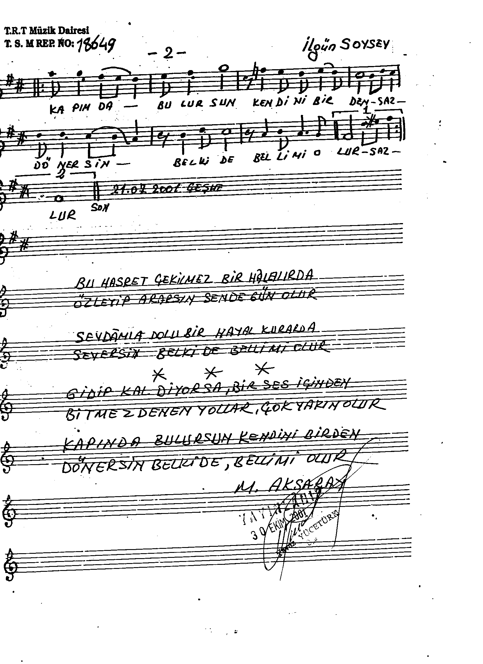 Ferahnâk - Şarkı - İlgün Soysev - Sayfa 2
