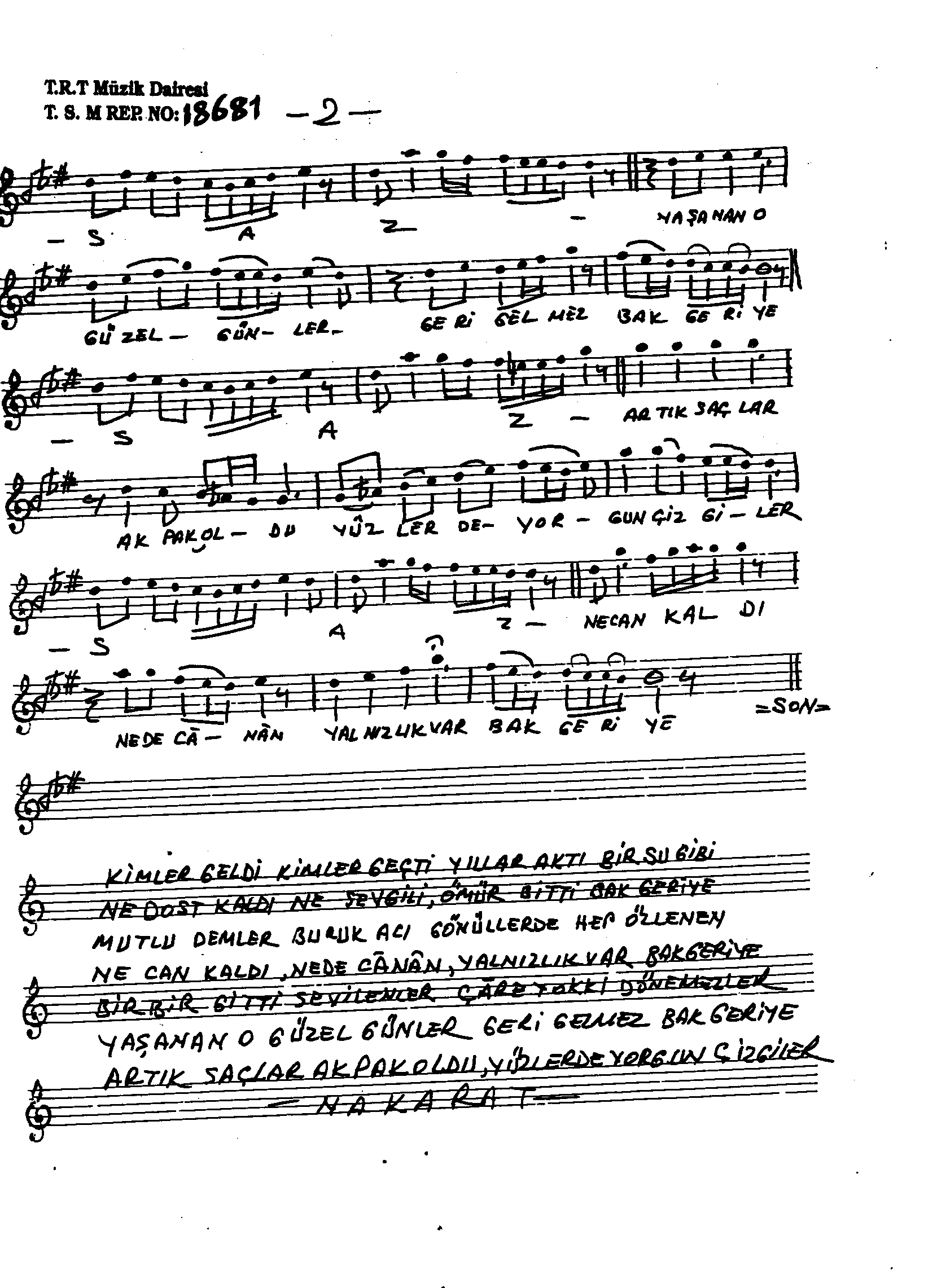Hüzzâm - Şarkı - Nezahât Soysev - Sayfa 2